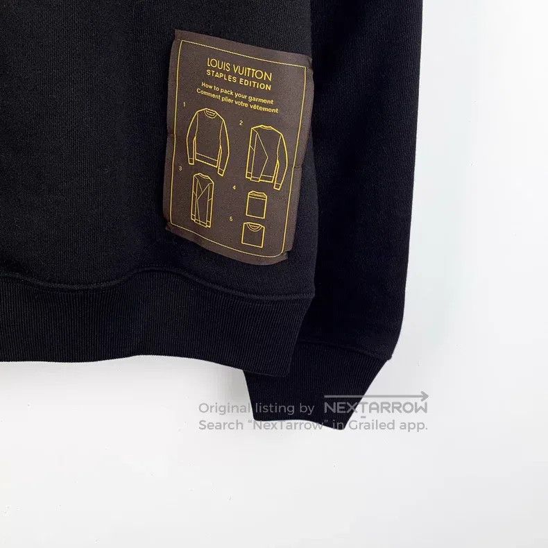 Louis Vuitton Louis Vuitton Black Instruction Cotton Crew Neck Long Slee Size US M / EU 48-50 / 2 - 5 Thumbnail