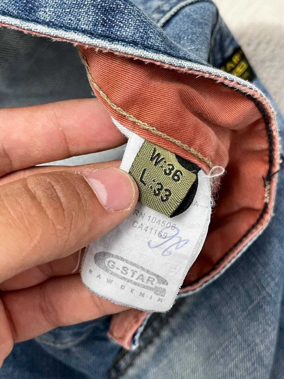 G-Star × Vintage G-Star Raw Vintage Jeans Big CENTER Logo 96 Y2k Size US 36 / EU 52 - 10 Thumbnail