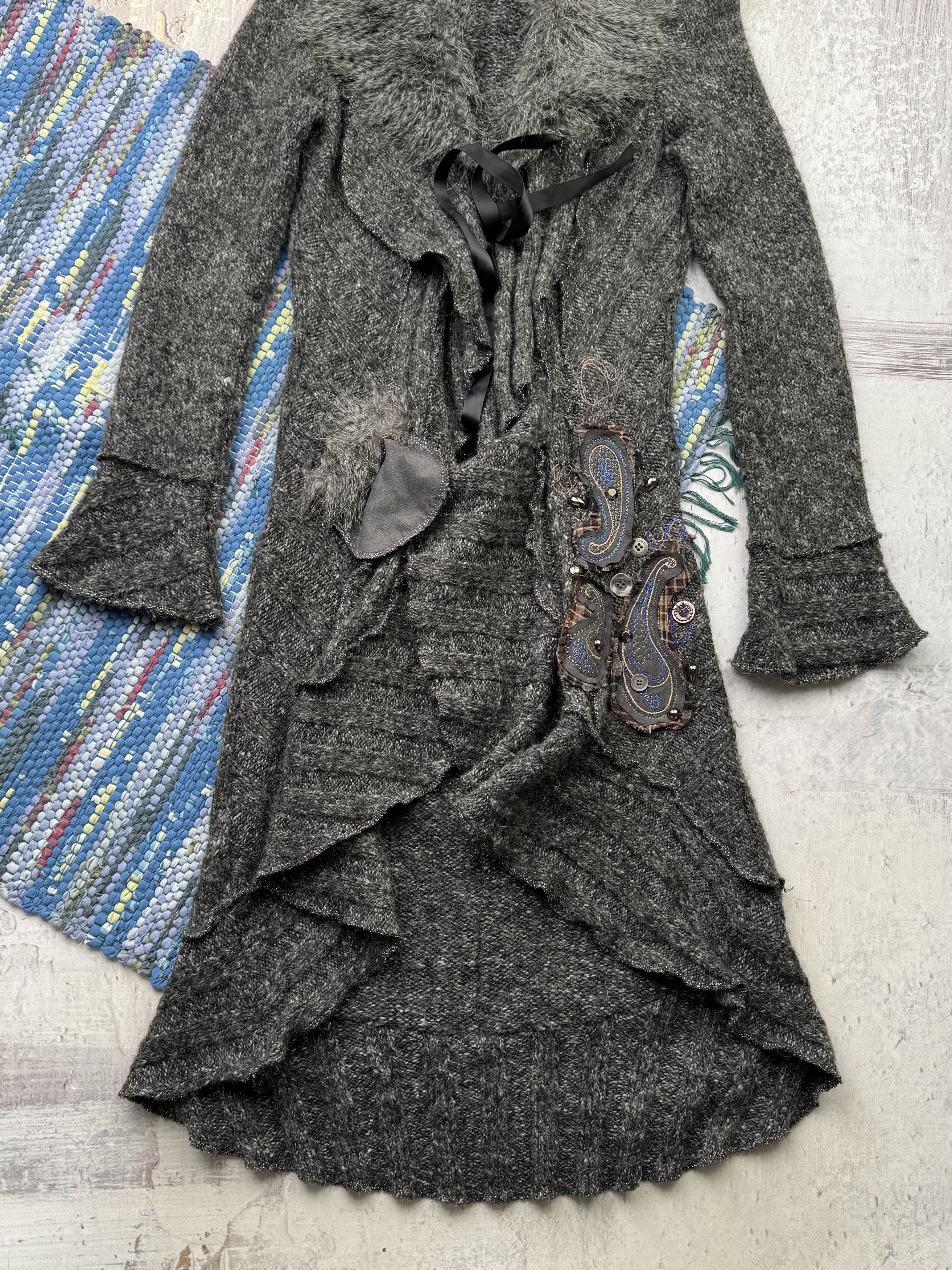 Vintage Vintage Asymmetry Dress With Long Sleeve A541D15(497) Size M / US 6-8 / IT 42-44 - 3 Thumbnail