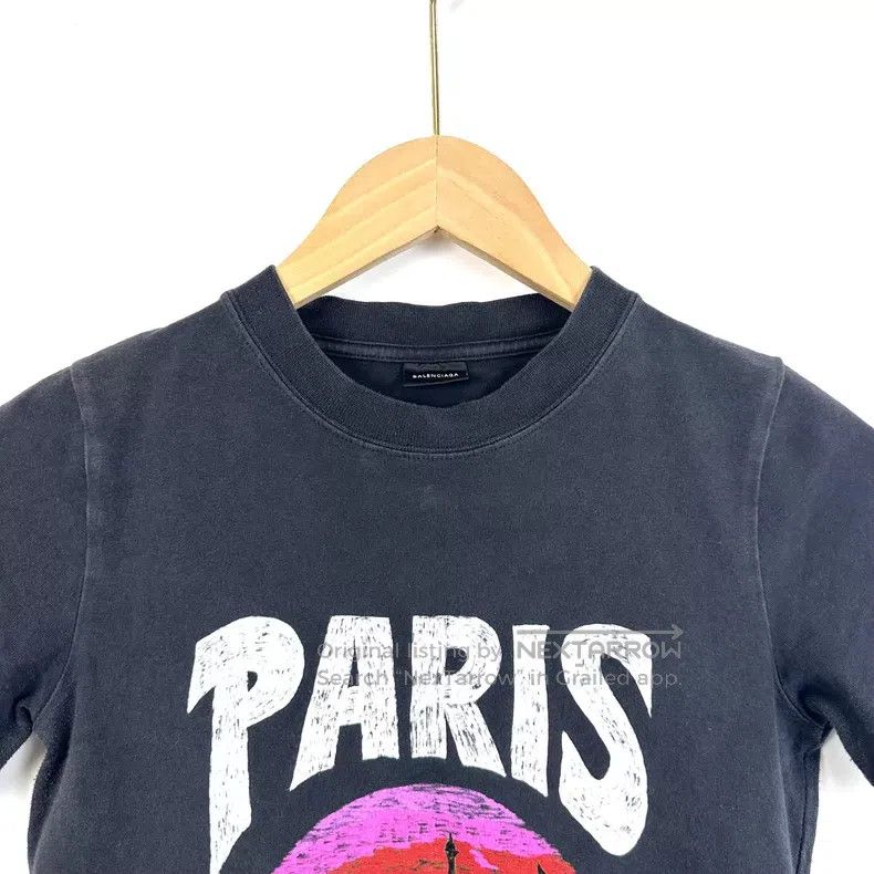 Balenciaga Balenciaga Black Paris sunset tower beach print short-slee Size L / US 10 / IT 46 - 1 Thumbnail
