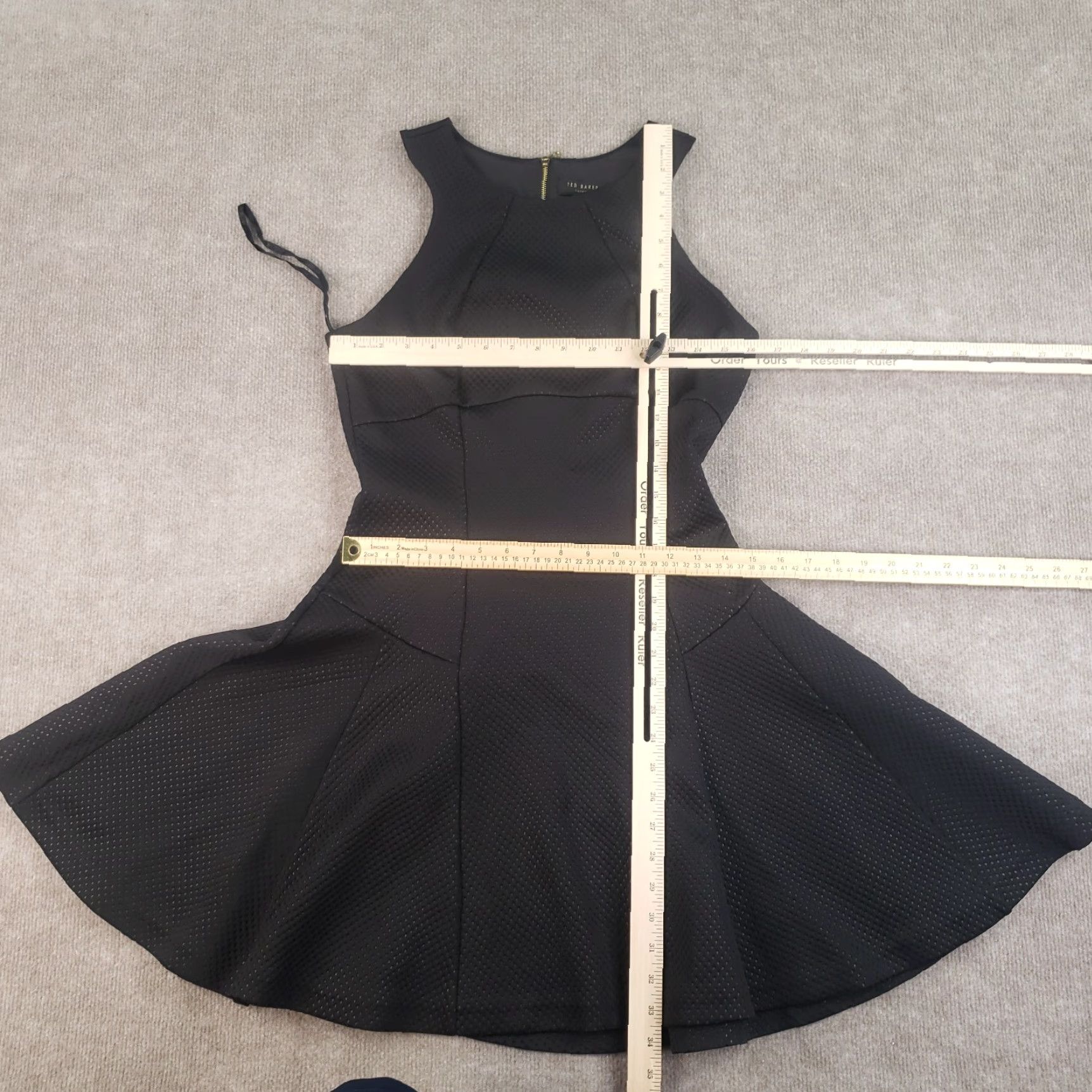 Ted Baker TED BAKER Dress Women Size 2 Black Fit & Flare Sleeveless Lined Short Skater - Womens, Dress, Black, Size 2, Ted Baker Size 26" / US 2 / IT 38 - 2 Thumbnail