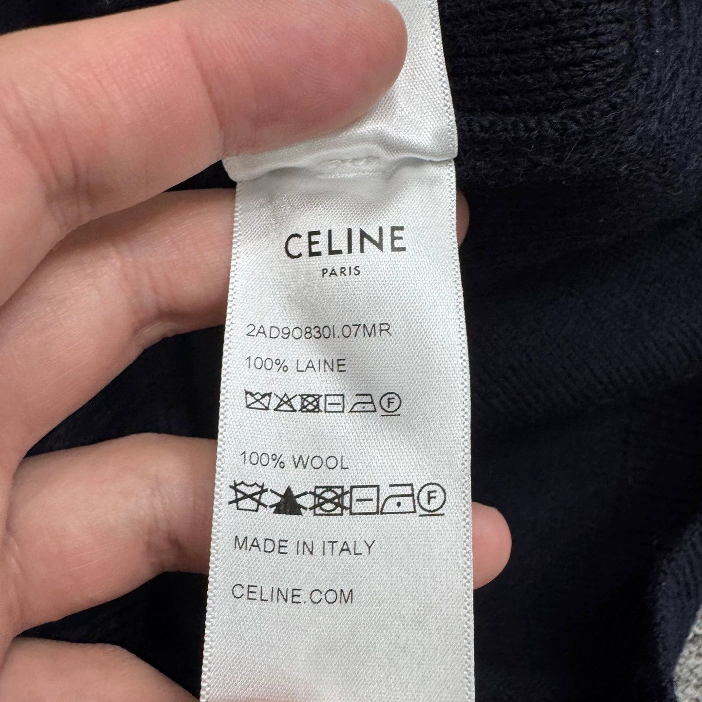 Celine Celine Flocked Logo Wool Knit Cardigan XL Size XL / US 12-14 / IT 48-50 - 3 Thumbnail
