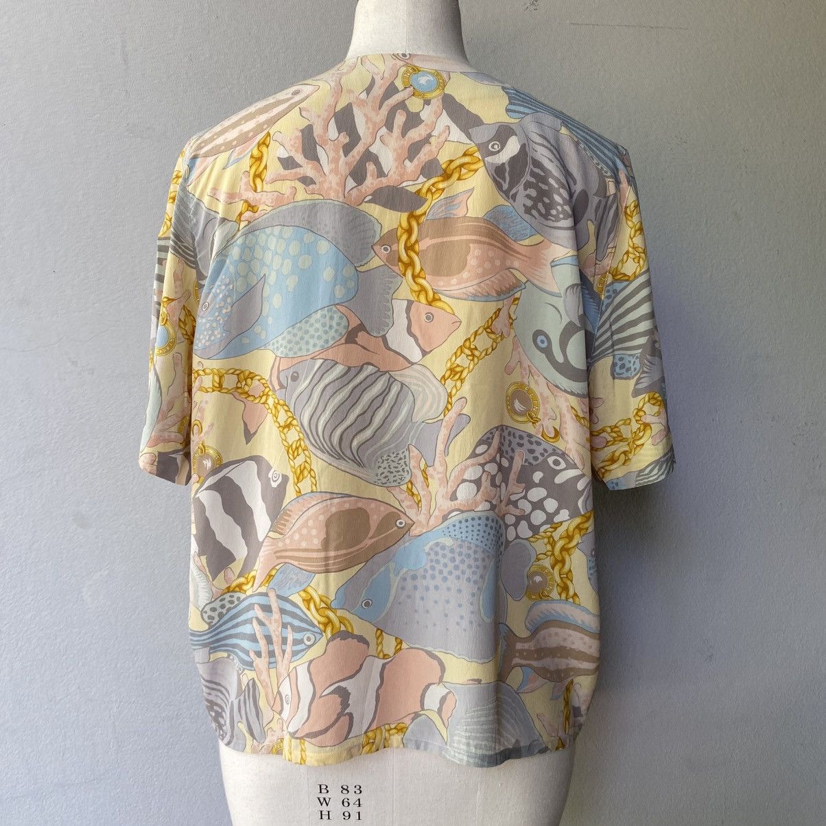 Celine CELINE Pastel Fish Print Short Sleeve Shirt Size S / US 4 / IT 40 - 5 Thumbnail