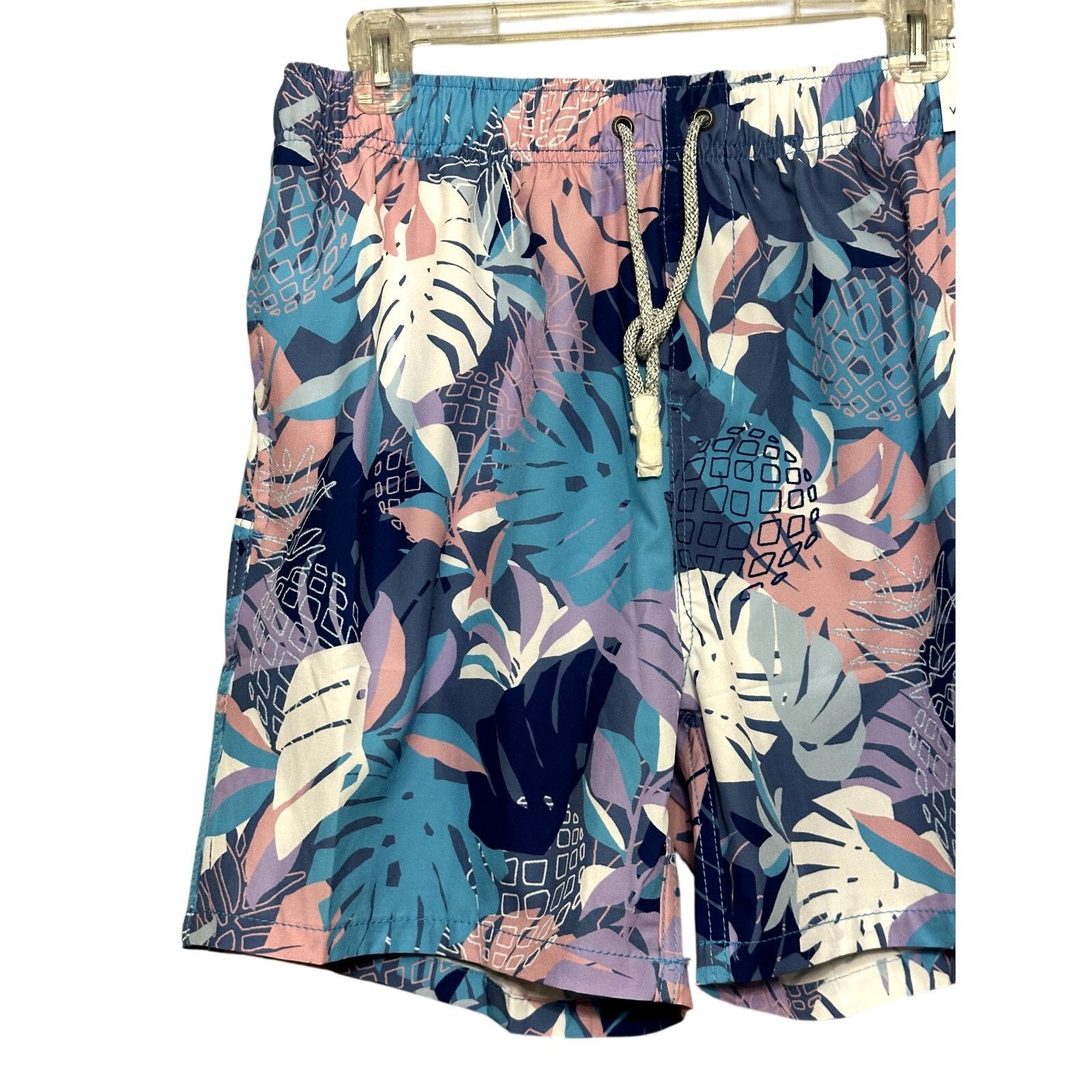 Other Vintage Swim Mens Multi Leaf Print Drawstring Swim Trunks XL Size US 34 / EU 50 - 2 Thumbnail