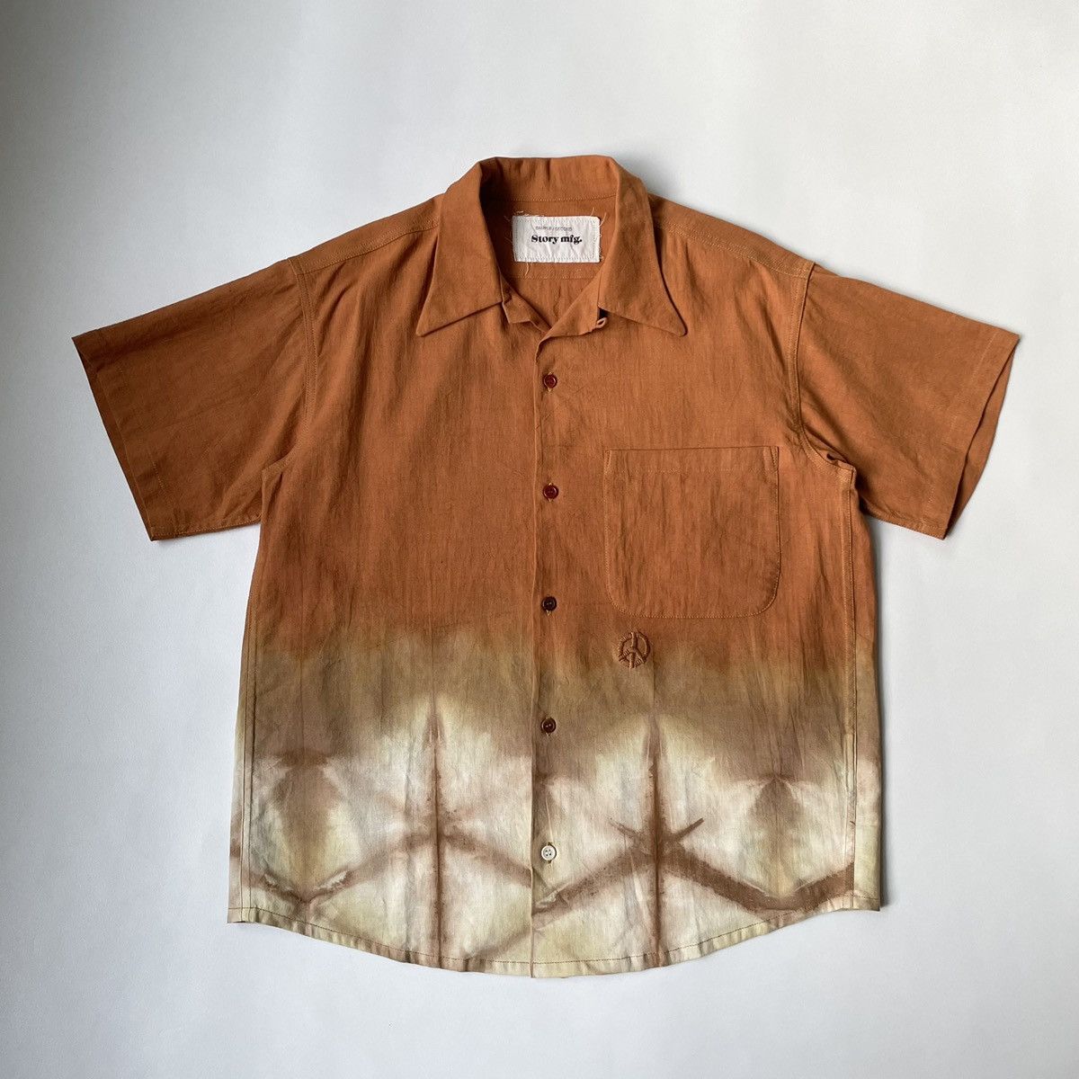 Story Mfg. Orange ‘Peace Tie Dye’ Print Shirt Size US S / EU 44-46 / 1 - 1 Thumbnail