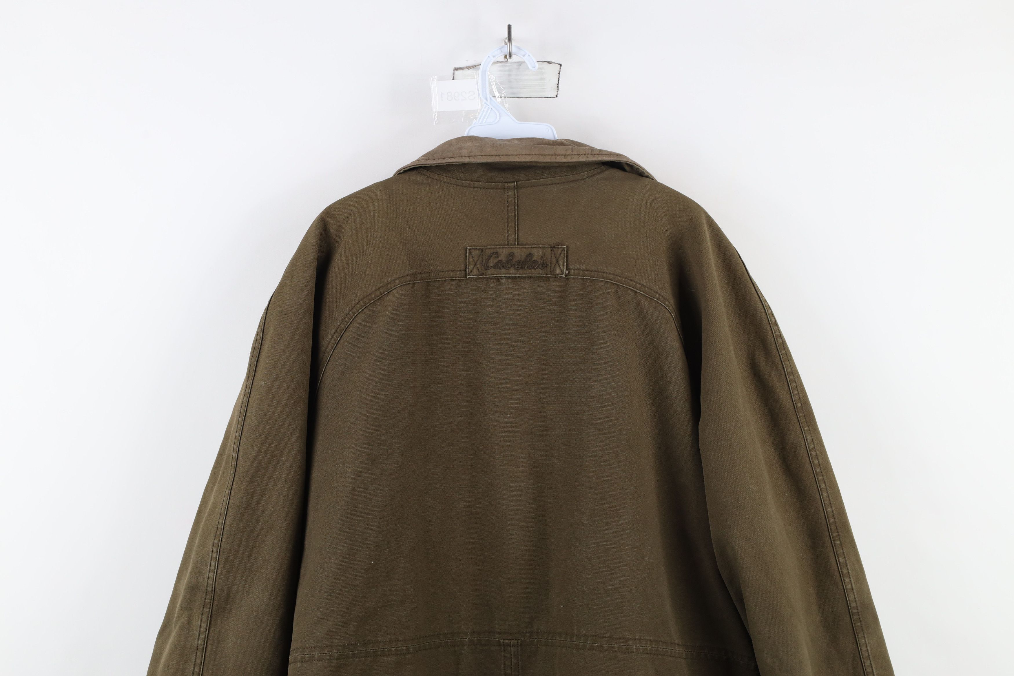 Cabelas × Vintage Vintage 90s Cabelas Lined Heavy Canvas Duster Jacket Green Size XL / US 12-14 / IT 48-50 - 13 Thumbnail