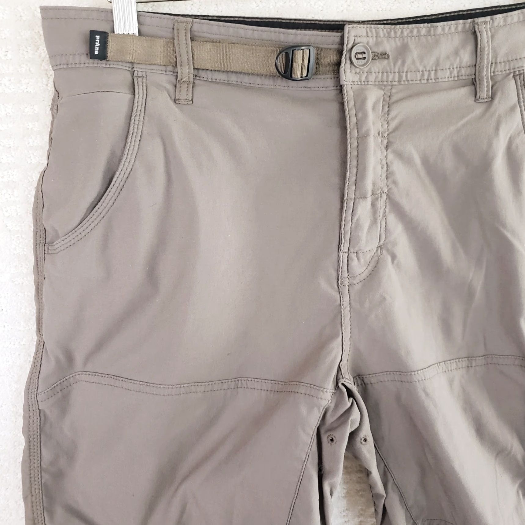 Prana prAna Breathe Shorts Mens 34w 8" Inseam Dark Brown Nylon Stretch Cargo Regular Flat Front Rise Mid-Length Outdoor Travel Casual Mens Size US 34 / EU 50 - 2 Thumbnail