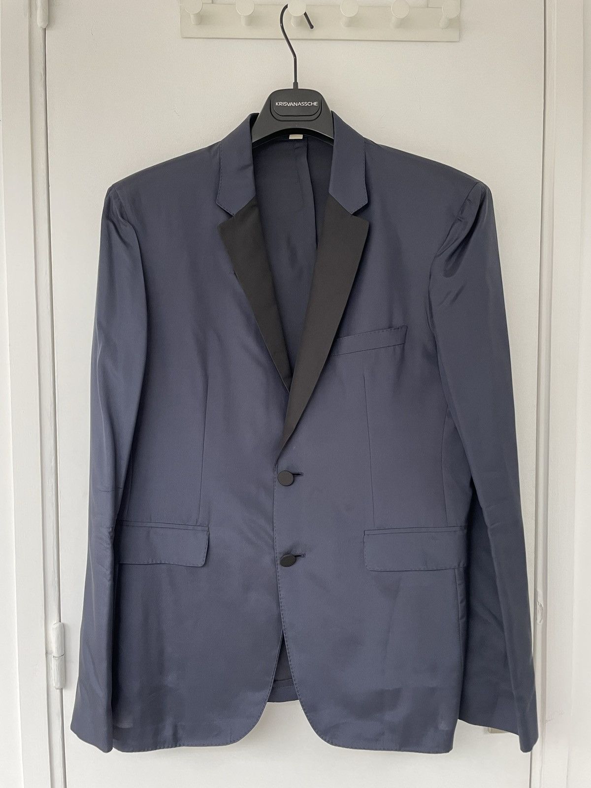 Burberry Burberry navy silk tuxedo blazer Size 48R - 1 Thumbnail