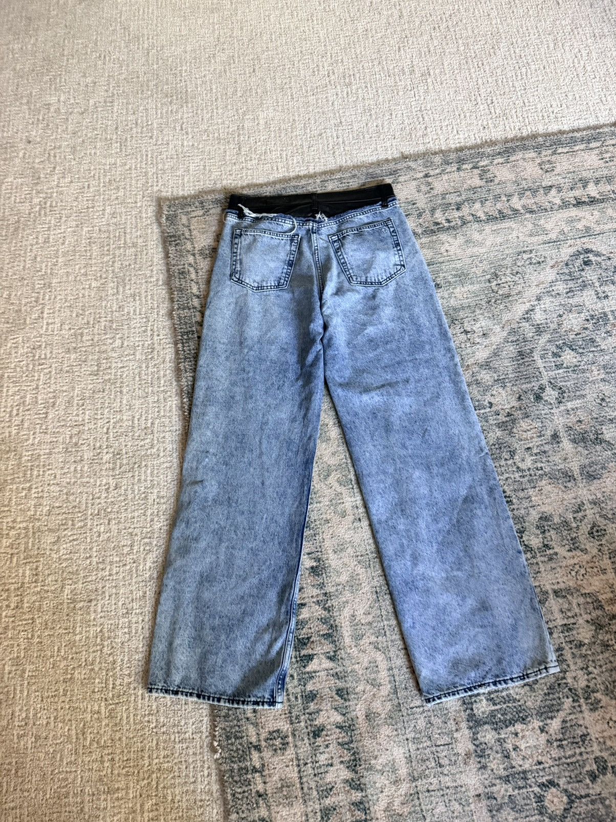 Rag & Bone Rag and Bone Shea faux leather wide leg mid rise jeans 28 Size 28" / US 6 / IT 42 - 6 Thumbnail