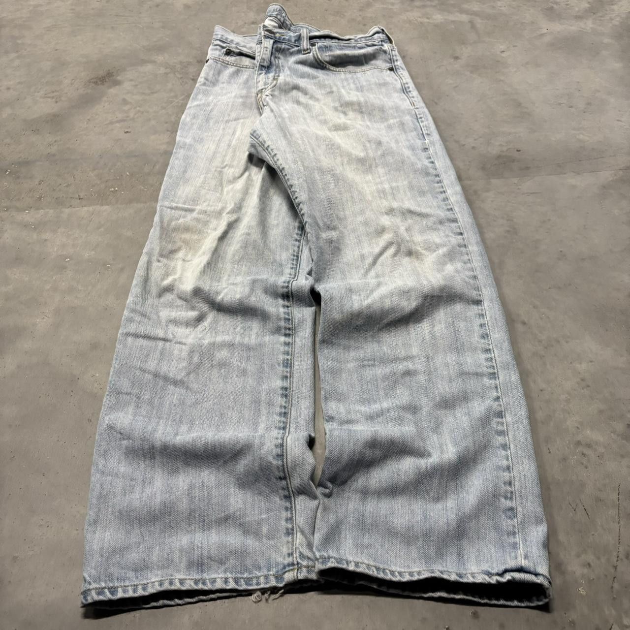 Japanese Brand × Vintage Crazy Vintage Y2K/2000s Grunge Faded Light Wash Essential Denim Jeans! Size US 34 / EU 50 - 3 Thumbnail