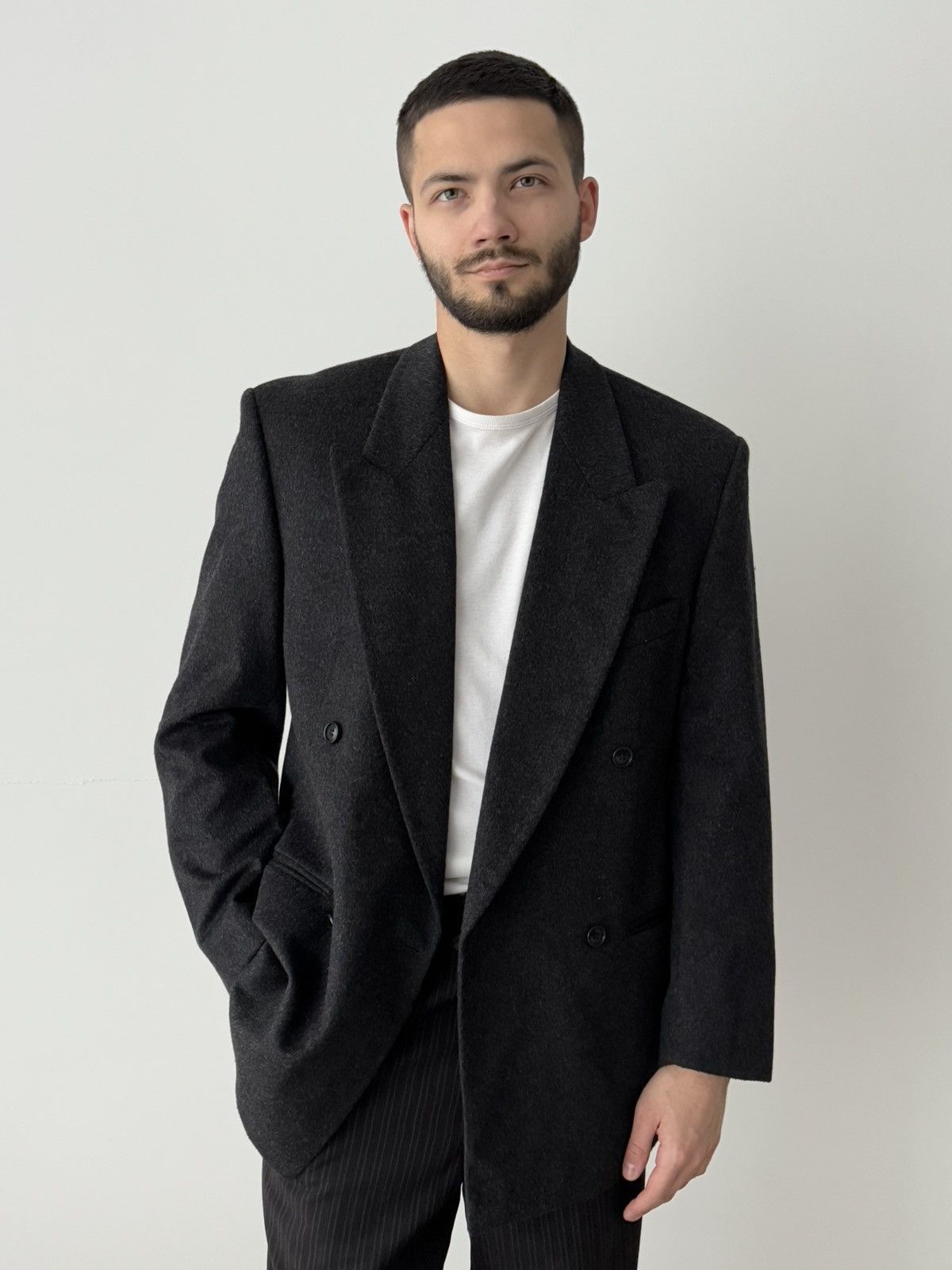 Valentino Vintage Valentino Double Breasted Wool Blazer Jacket Size 48R - 1 Thumbnail