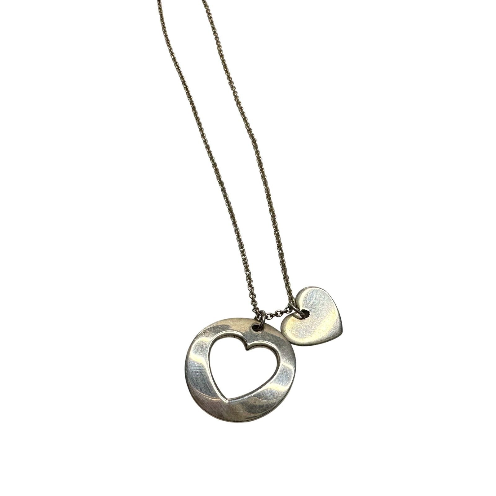 Tiffany & Co. Tiffany & Co. 2 Heart Necklace Stencil Heart w Cutout Heart Size ONE SIZE - 10 Thumbnail