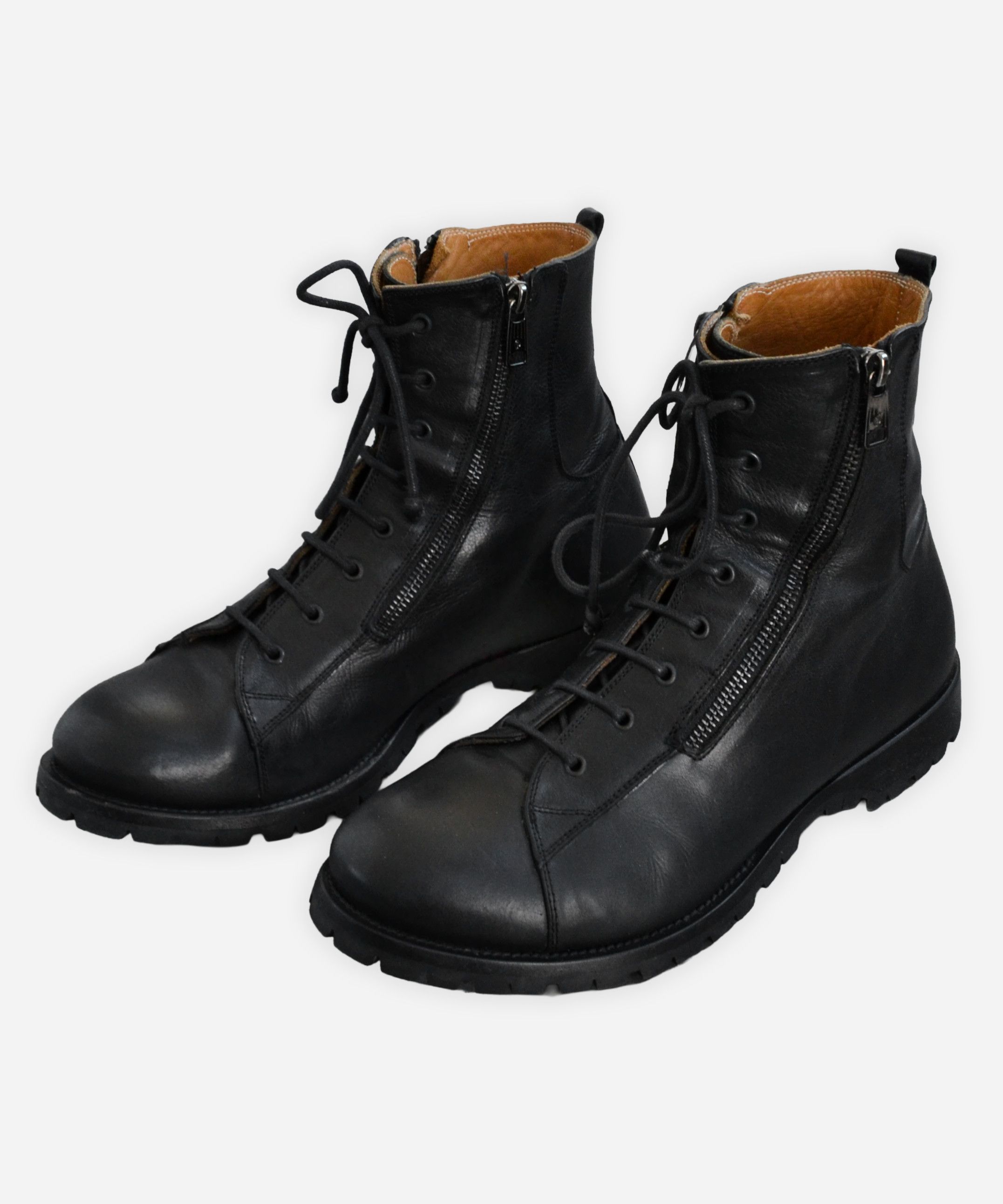 Alexander McQueen ALEXANDER MCQUEEN Boots Ankle Shoes Leather Zip Black 45 Size US 12 / EU 45 - 2 Thumbnail