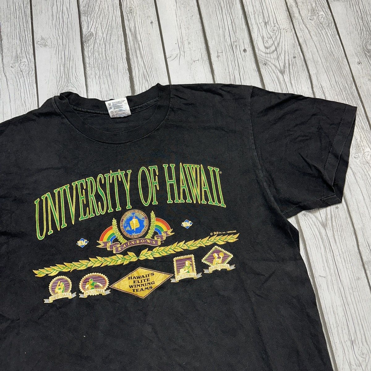 Hanes × NCAA × Vintage Vintage Hawaii Rainbows tee Size US L / EU 52-54 / 3 - 3 Thumbnail