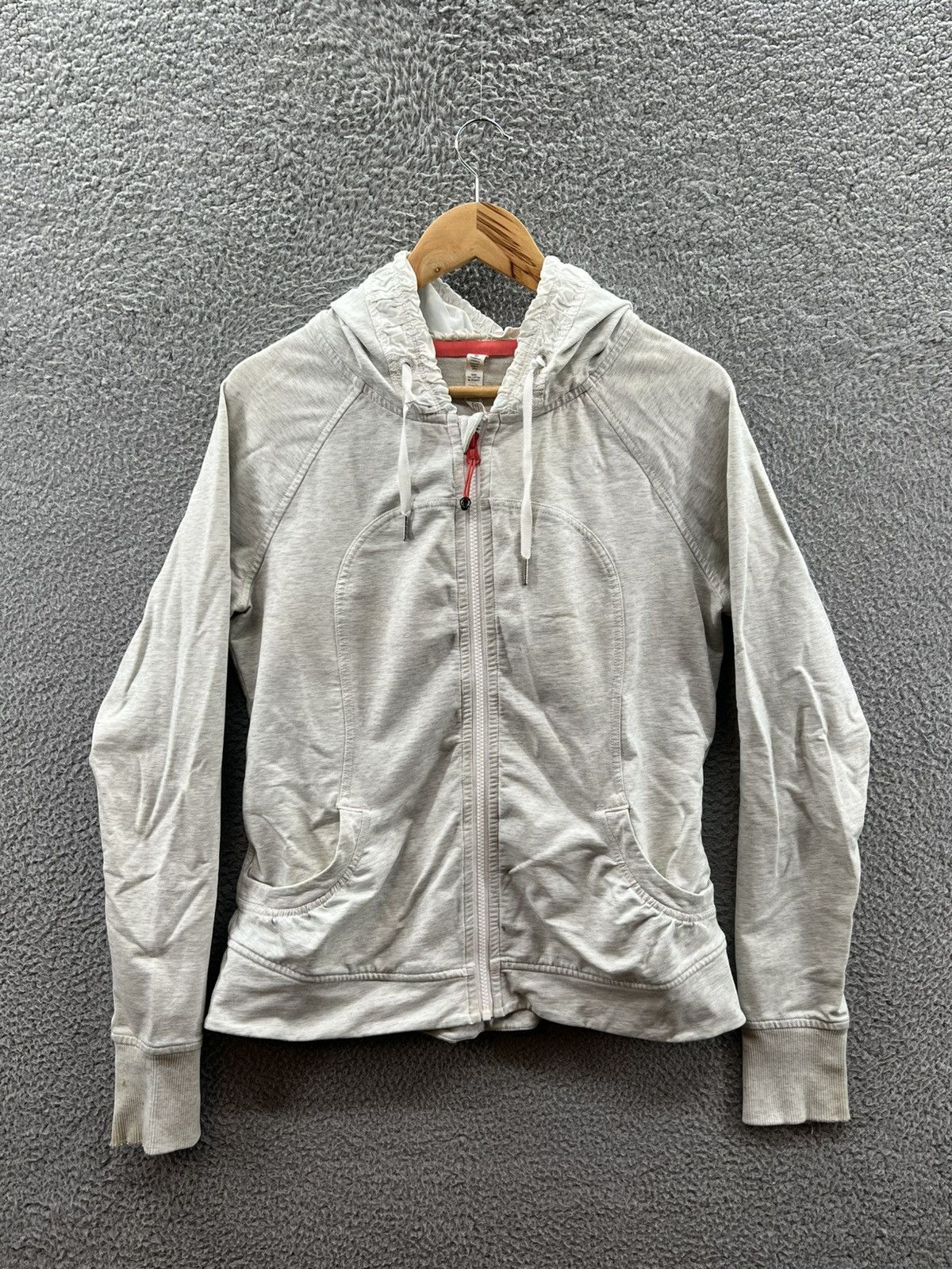Lululemon Lululemon Gray Stretch Cotton Terry Hoodie Coral Accent Size L / US 10 / IT 46 - 1 Thumbnail