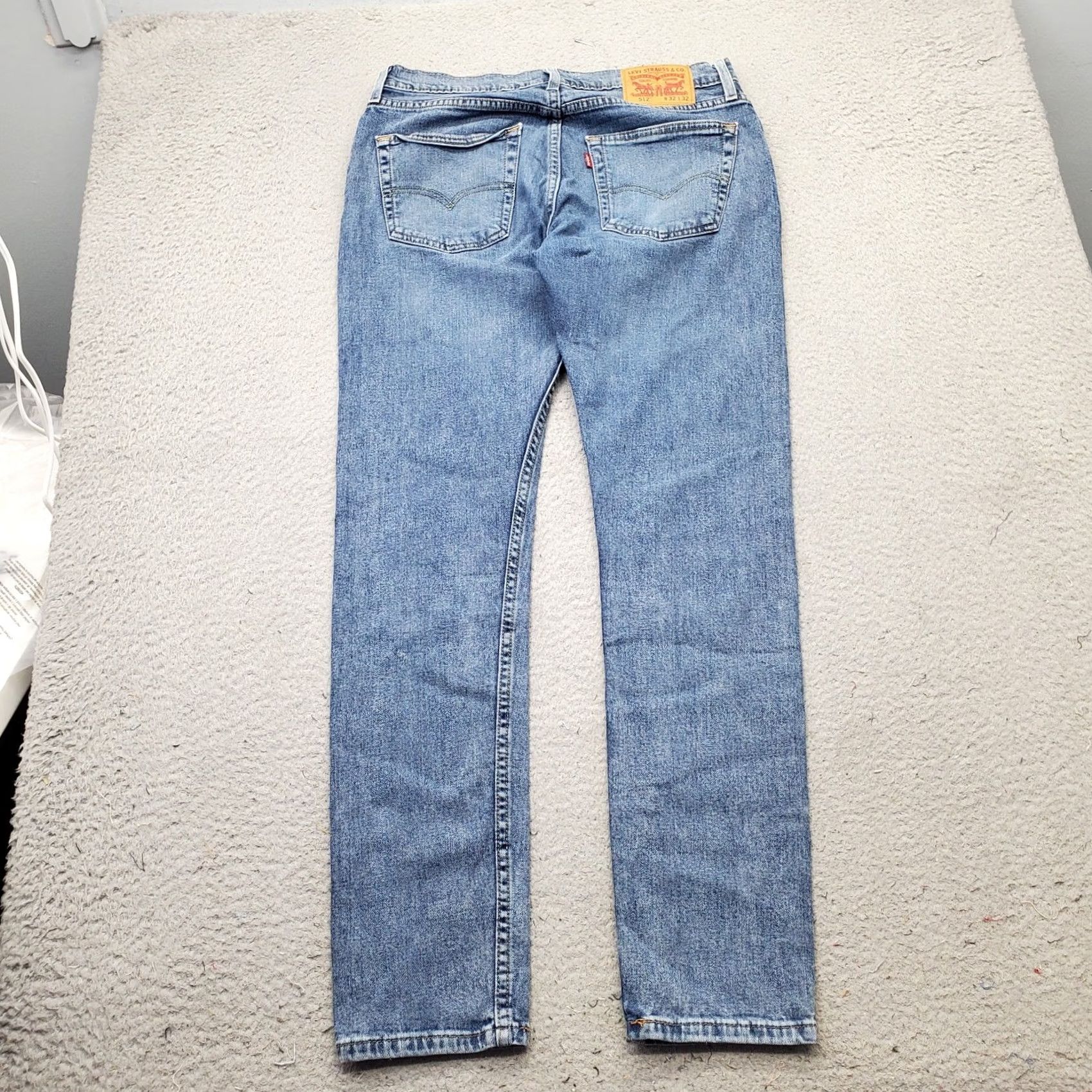 Levi's Levi's Mens Jeans 512 Blue Denim Straight Fit 32 x 32 5-Pocket Slim Regular Waist 16" Inseam 30" Vintage: No Size US 32 / EU 48 - 2 Thumbnail