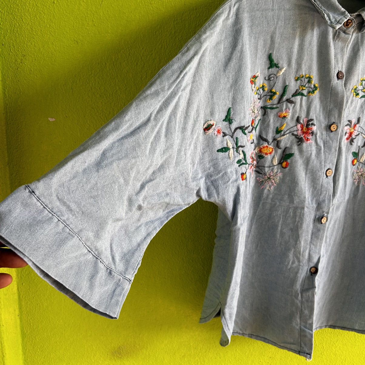 Vintage Vintage Fitme Japanese Floral Embroidery Button down Shirt Size M / US 6-8 / IT 42-44 - 4 Thumbnail