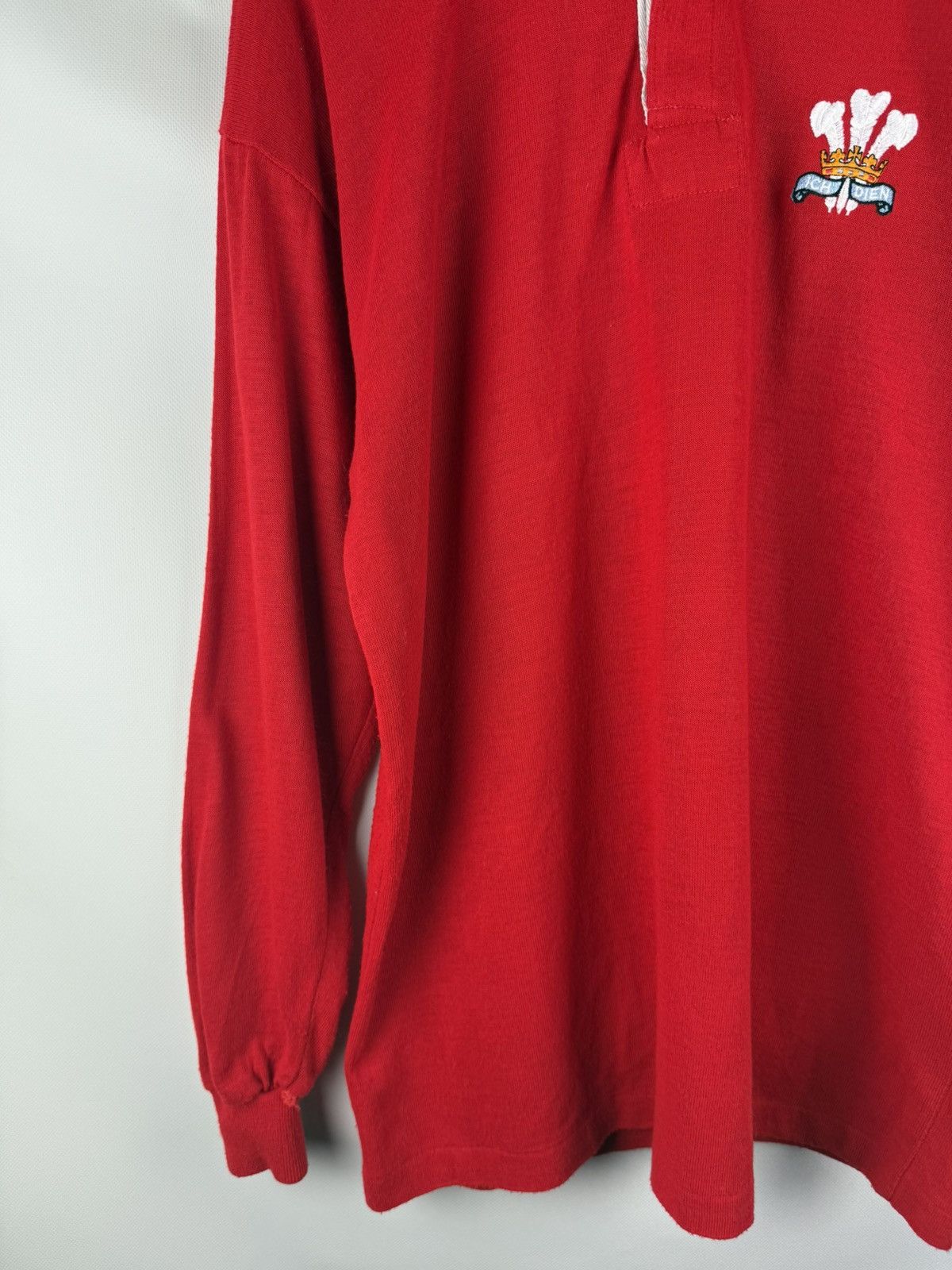 Vintage Vintage 80s Halbro Wales Rugby Union Ich Dien Jersey Shirt Size US L / EU 52-54 / 3 - 7 Thumbnail