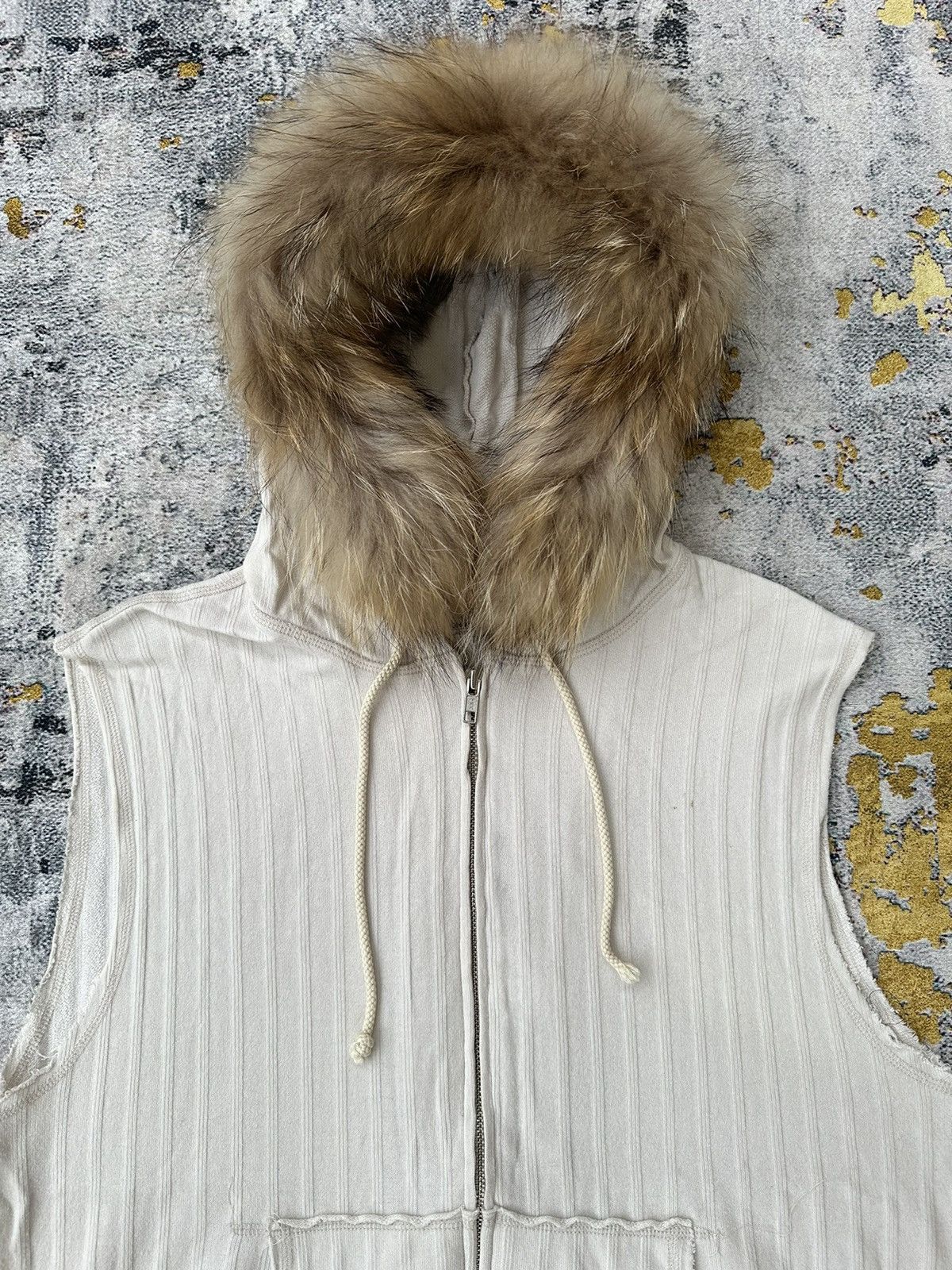 Beauty Beast DISTRESSED VEST FUR ZIP UP HOODIE IF SIX WAS NINE LGB STYLE Size US L / EU 52-54 / 3 - 2 Thumbnail