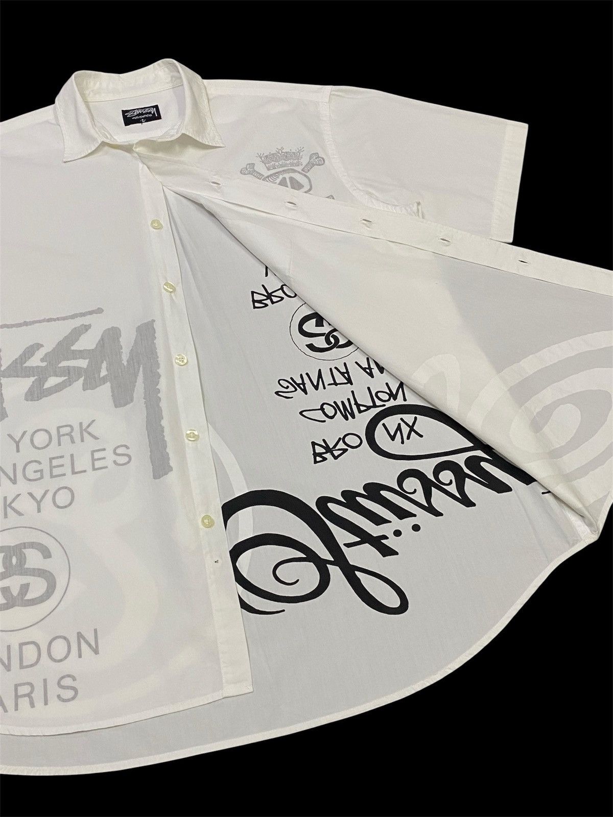 Stussy Stussy New York Printed Upside Down Button Ups Shirt Size US L / EU 52-54 / 3 - 6 Thumbnail