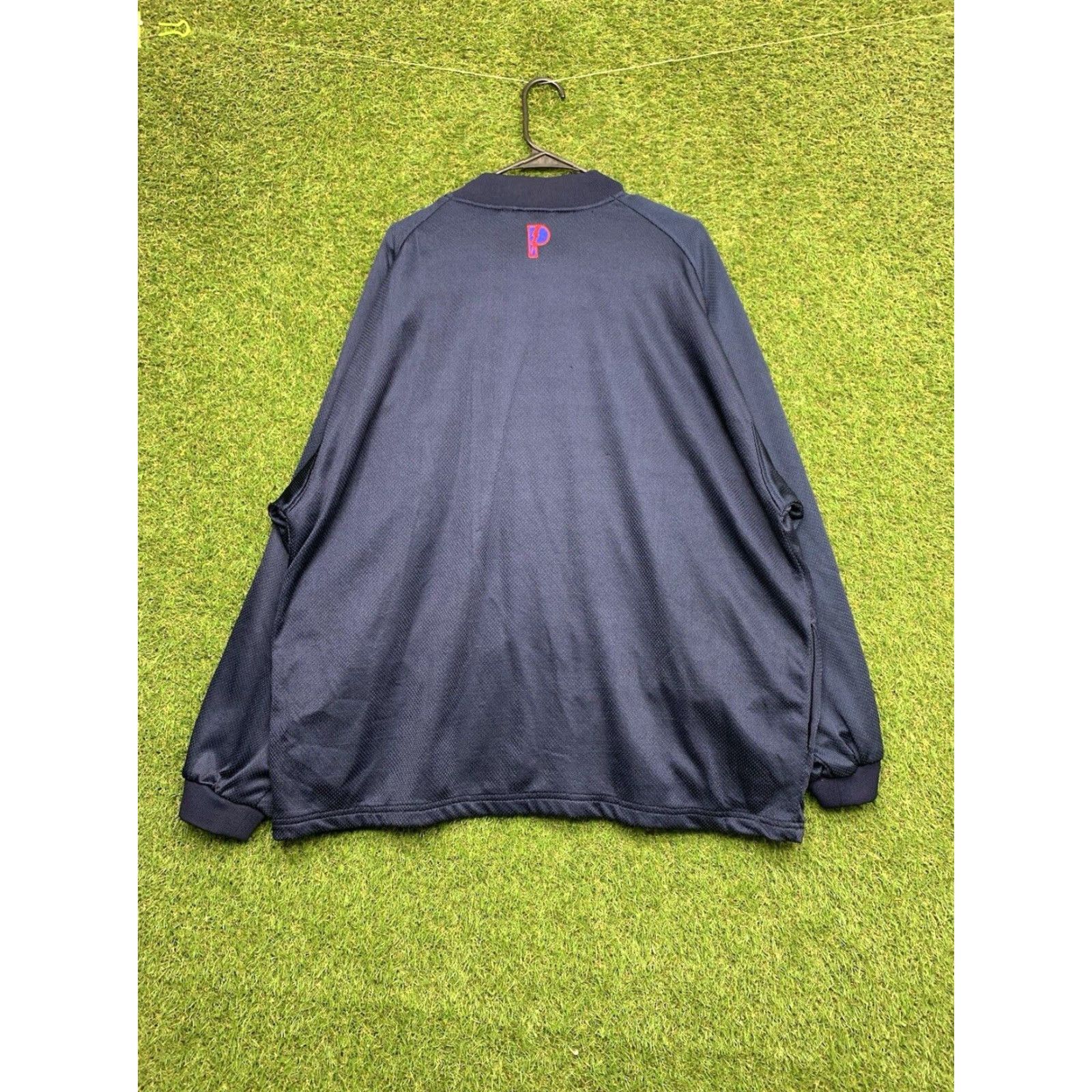 Pro Player VINTAGE Pro-player Jacket Mens XL Full Zip Embroidered Blue Striped Jayhawks Football Art 90s Mens Ul Size US XL / EU 56 / 4 - 2 Thumbnail