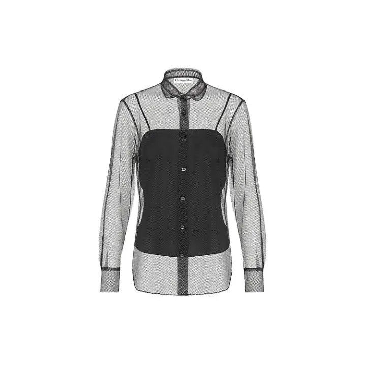 Dior Dior Sheer Mesh Button-Up Shirt for Women 0079 Size S / US 4 / IT 40 - 1 Thumbnail