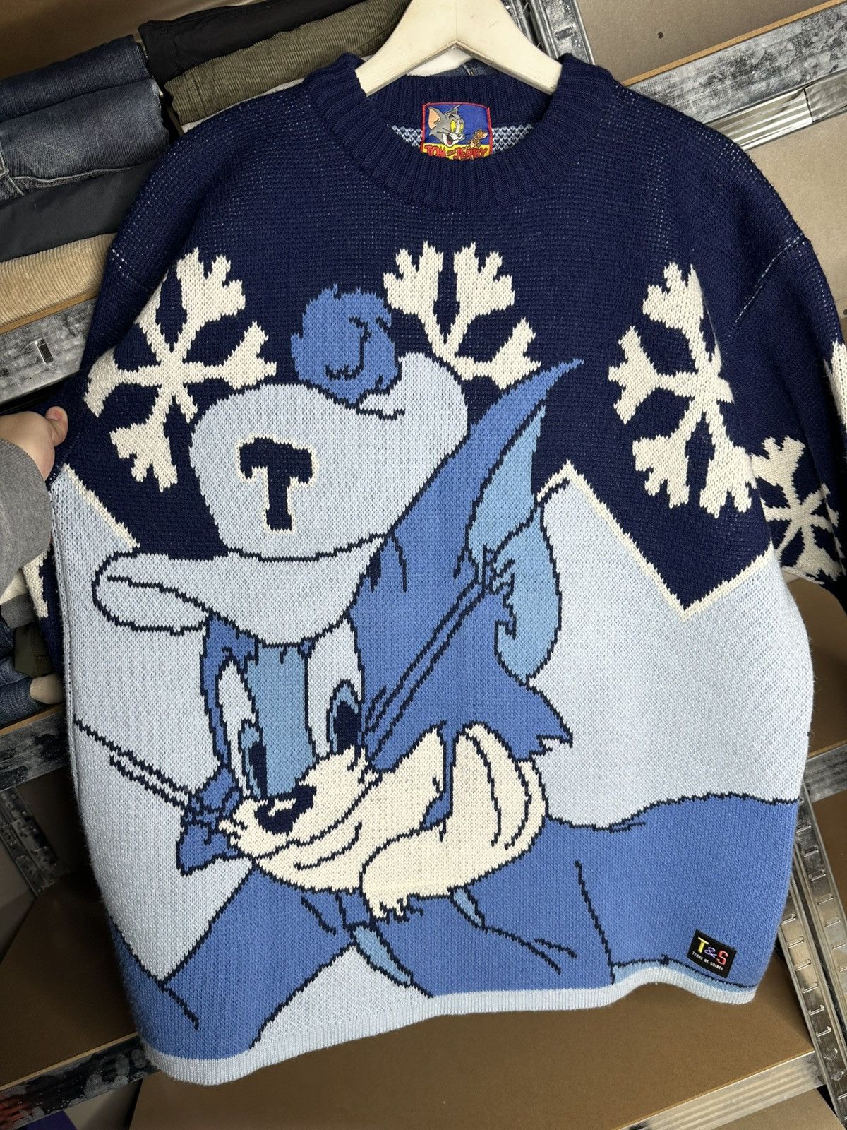 Cartoon Network 1998 Tom & Jerry Vintage Knit Sweater Big Cat Mouse Size US XXL / EU 58 / 5 - 4 Thumbnail