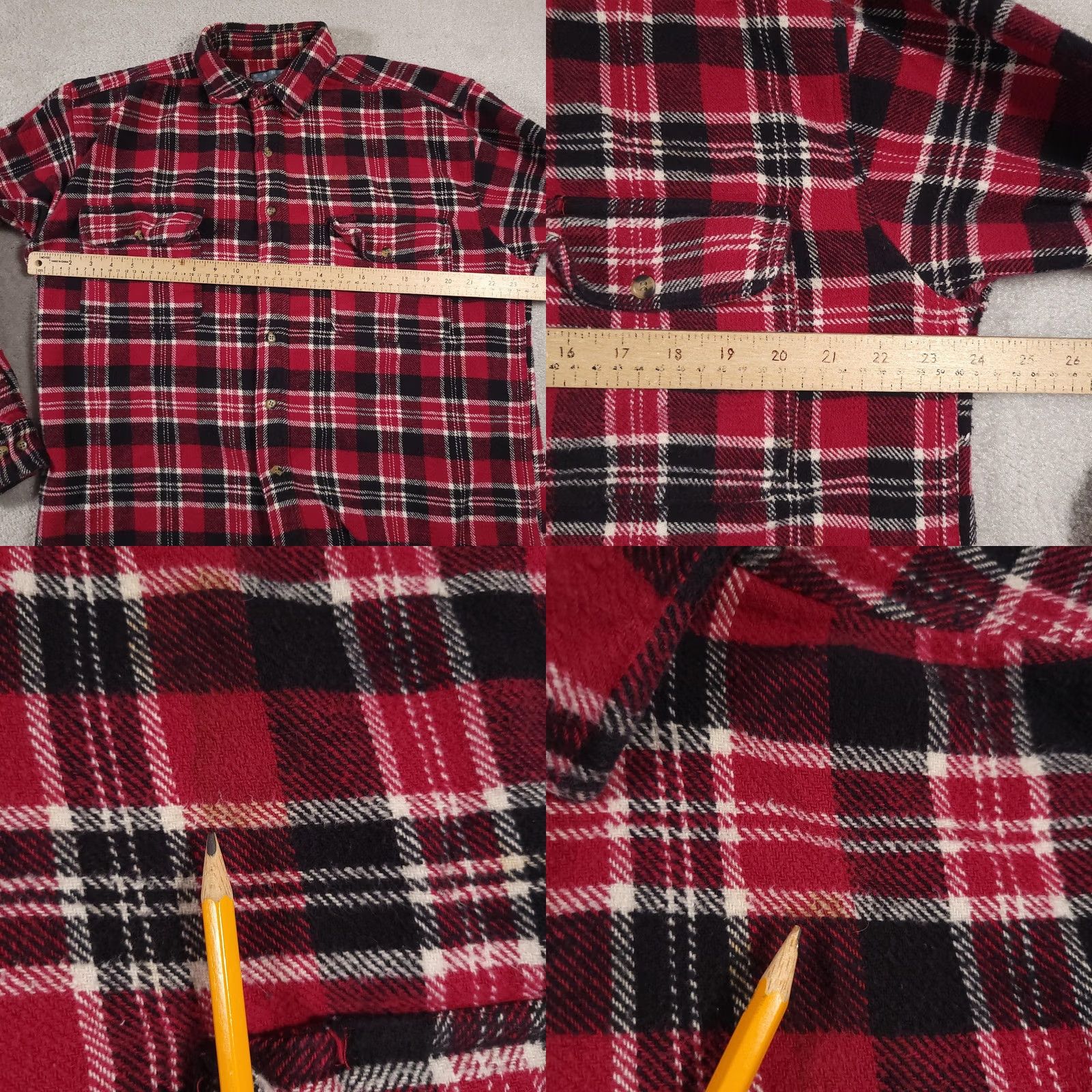 Vintage Sandy River Shirt Mens XL Red Black Plaid Flannel Button Up Long Sleeve Workwear Size US XL / EU 56 / 4 - 8 Thumbnail