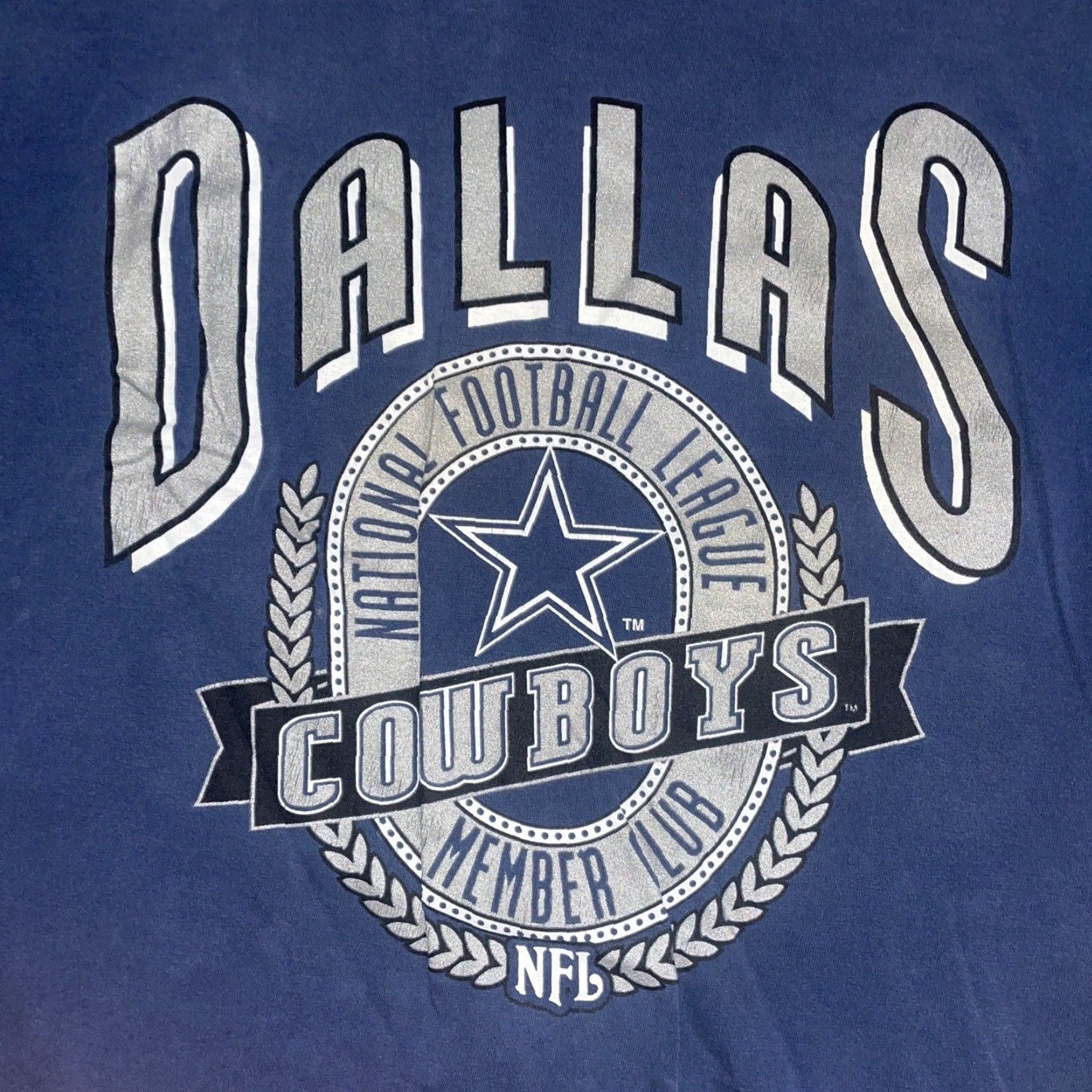 Nutmeg VINTAGE Nutmeg Dallas Cowboys T-Shirt Men Large Blue Single Stitch USA Made Sports Football Size US L / EU 52-54 / 3 - 2 Thumbnail