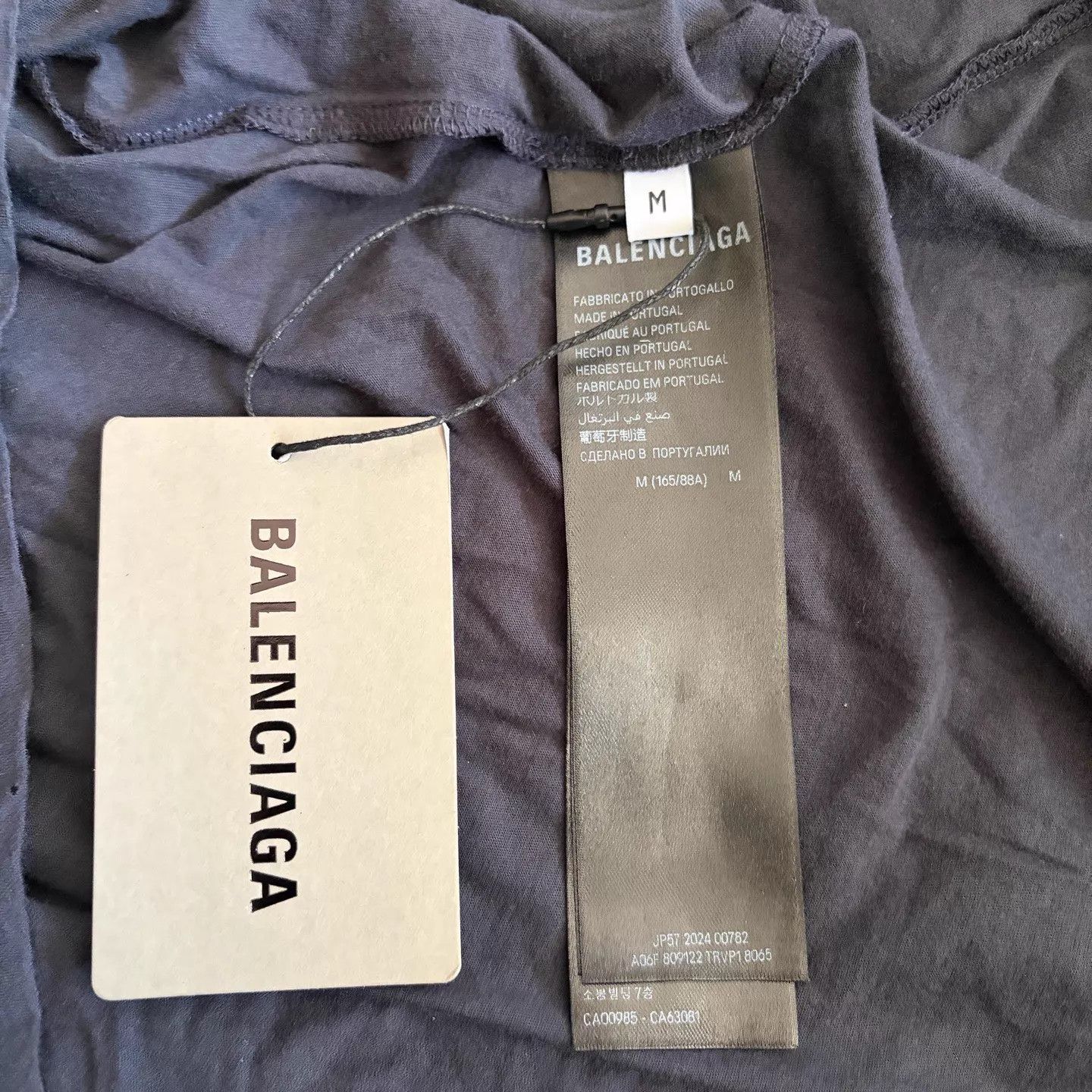 Balenciaga Balenciaga 2024 Navy Blue Letter Logo Crew Short Sleeve Size US M / EU 48-50 / 2 - 4 Thumbnail