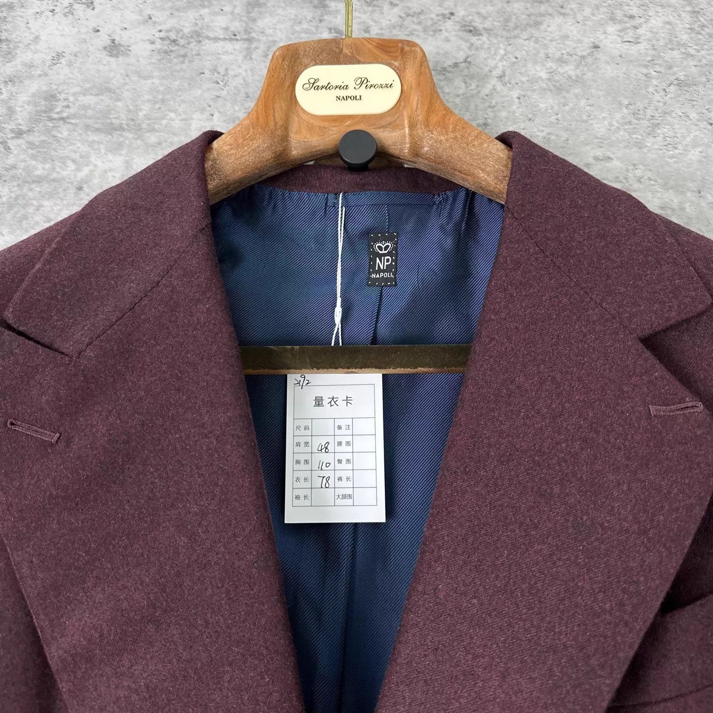 Other Sartoria Pirozzi Napoli Bespoke Suit 48-50 NWT Dust Size 48R - 4 Thumbnail