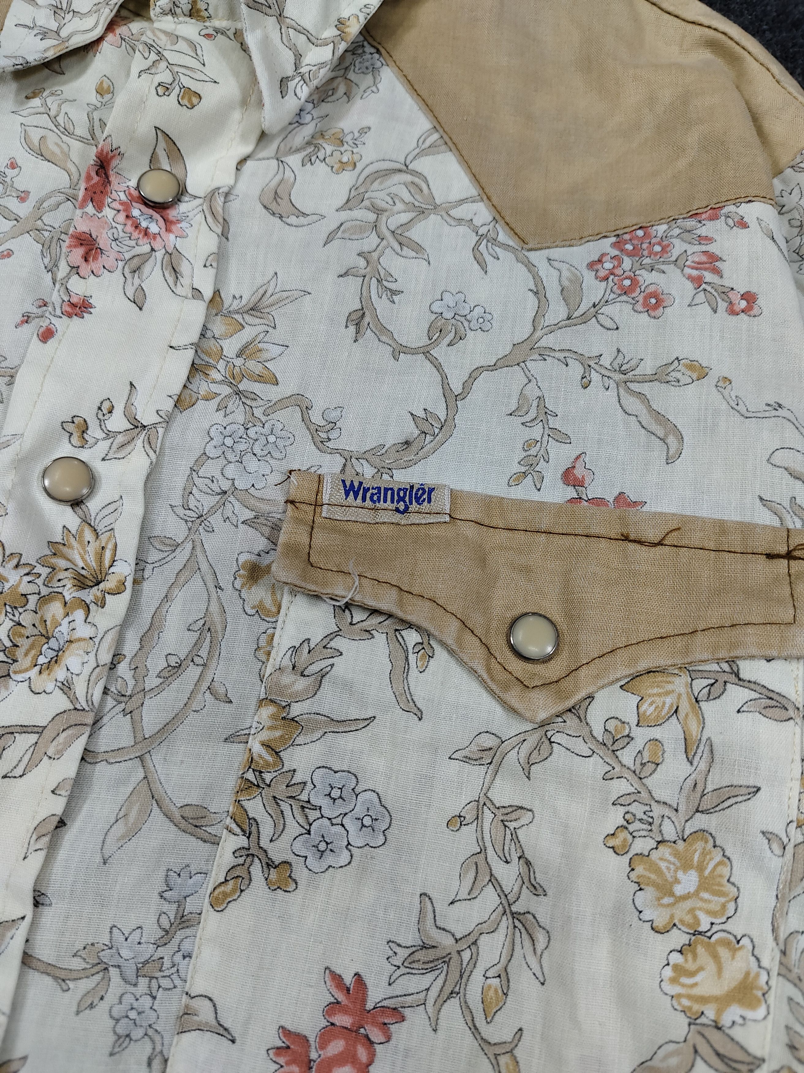 Wrangler 70s Wrangler Permanent Press Floral Western Snap Button Shir Size M / US 6-8 / IT 42-44 - 4 Thumbnail