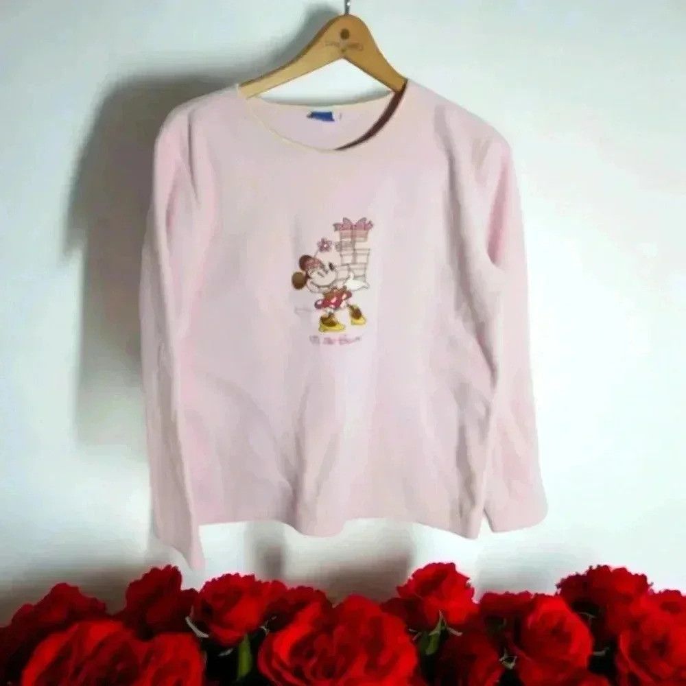 Disney Disney Christmas Xmas Minnie Mouse Pink Fleece shirt sz M T Size ONE SIZE - 1 Thumbnail