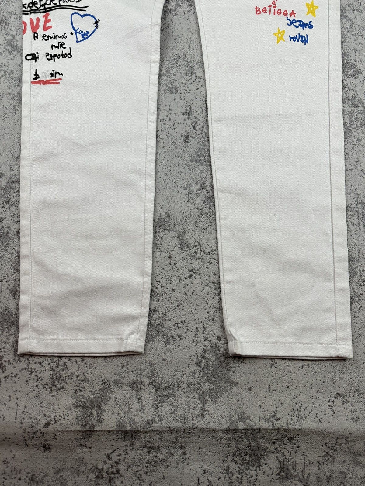 Designer Zaful Graffiti Jeans Angel Patch Straight Size 34 Mens Size US 34 / EU 50 - 7 Thumbnail