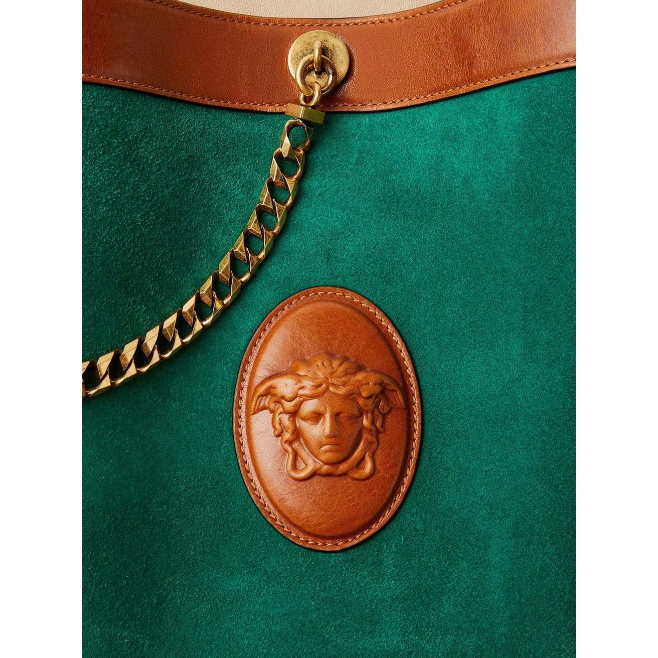 Versace VERSACE Pivot Small Green Suede Bucket Bag New & Authentic Size ONE SIZE - 4 Thumbnail