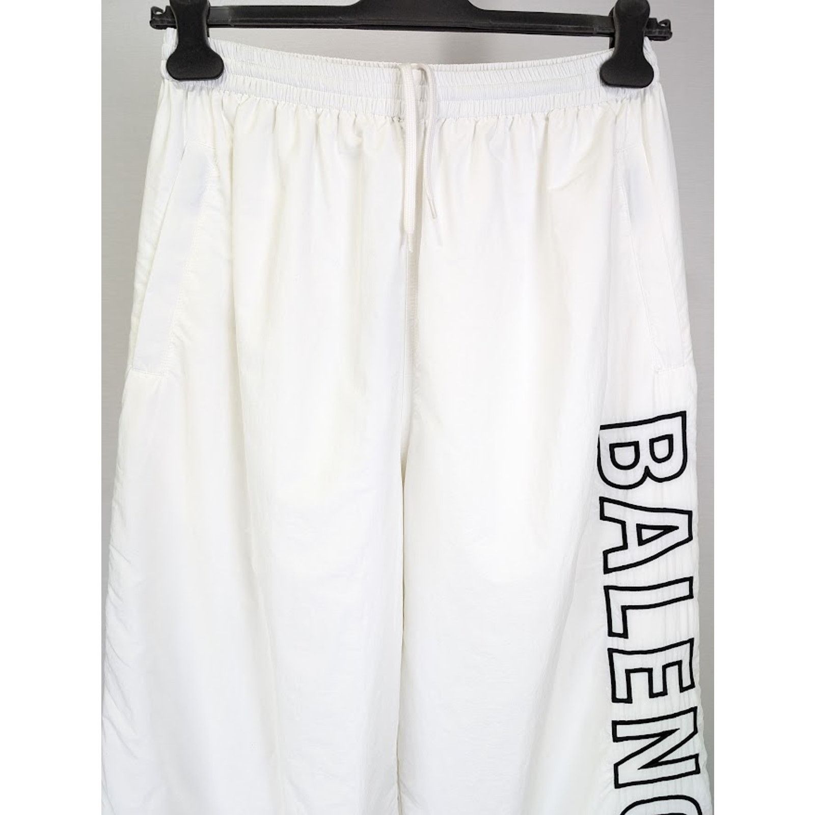 Balenciaga o1rshd1 Light Track Nylon Tracksuit Pants in White Size US 34 / EU 50 - 3 Thumbnail