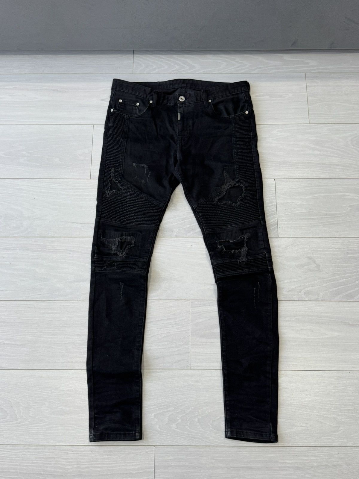 Represent Clo. Represent Clo. Ribbed Denim Slim Fit Distressed Jeans Size US 34 / EU 50 - 1 Thumbnail
