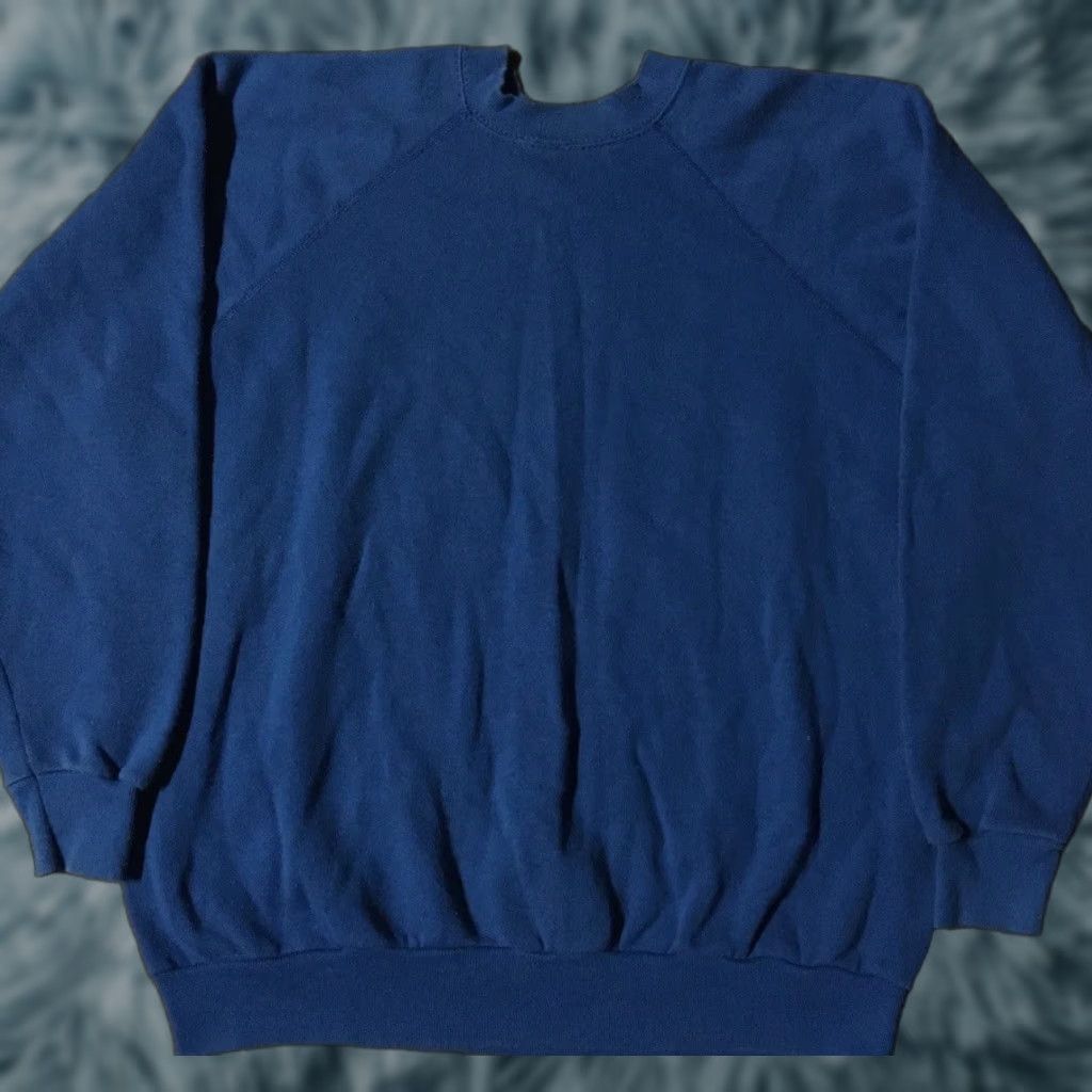 Tultex VINTAGE Tultex Hoodie M Blue 80s 90s Grunge Biker Punk Track & Field USA College Retro Shirt Mens Size US M / EU 48-50 / 2 - 1 Thumbnail