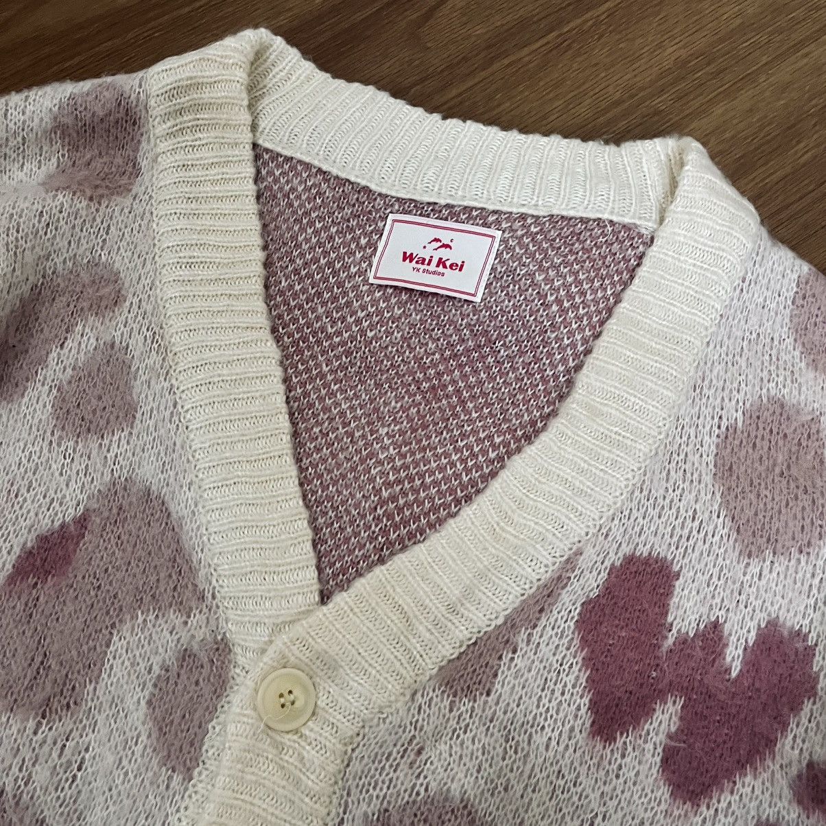 Japanese Brand Wai Kei Leopard Mohair Cardigan Size US XL / EU 56 / 4 - 3 Thumbnail