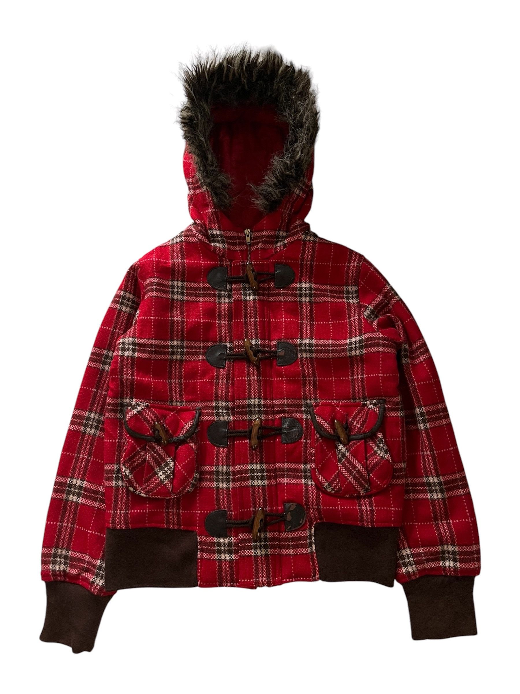 Angel Blue 💥LAST PRICE💥Angel Blue Japanese - Fur Wool Plaid Hoodie Size S / US 4 / IT 40 - 1 Thumbnail
