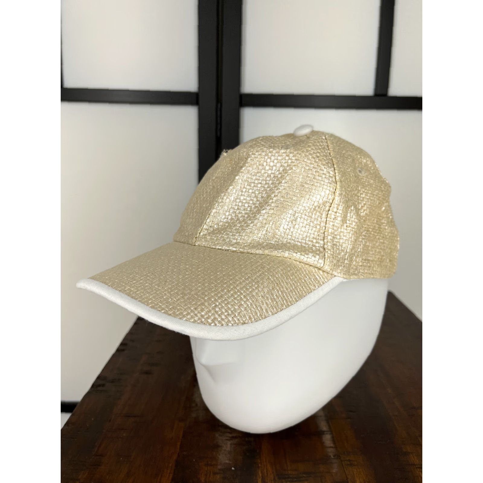 Vintage Target Hat Cap One Size Adult Gold Straw Weave 100% Polypropylene Size ONE SIZE - 4 Thumbnail