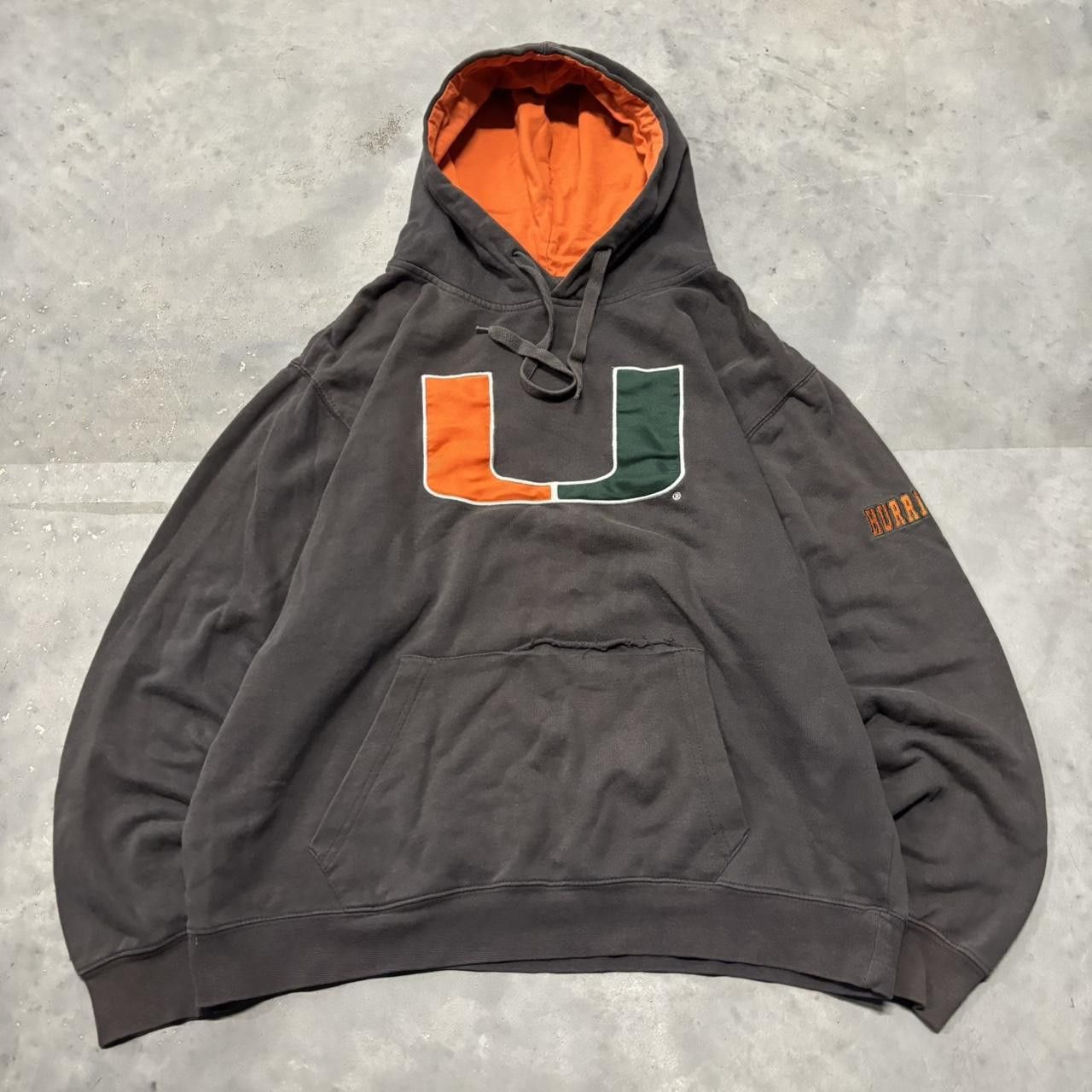Japanese Brand × Vintage Crazy Vintage Y2K/2000s Miami Hurricanes College Sports Essential Boxy Hoodie! Size US XL / EU 56 / 4 - 1 Thumbnail