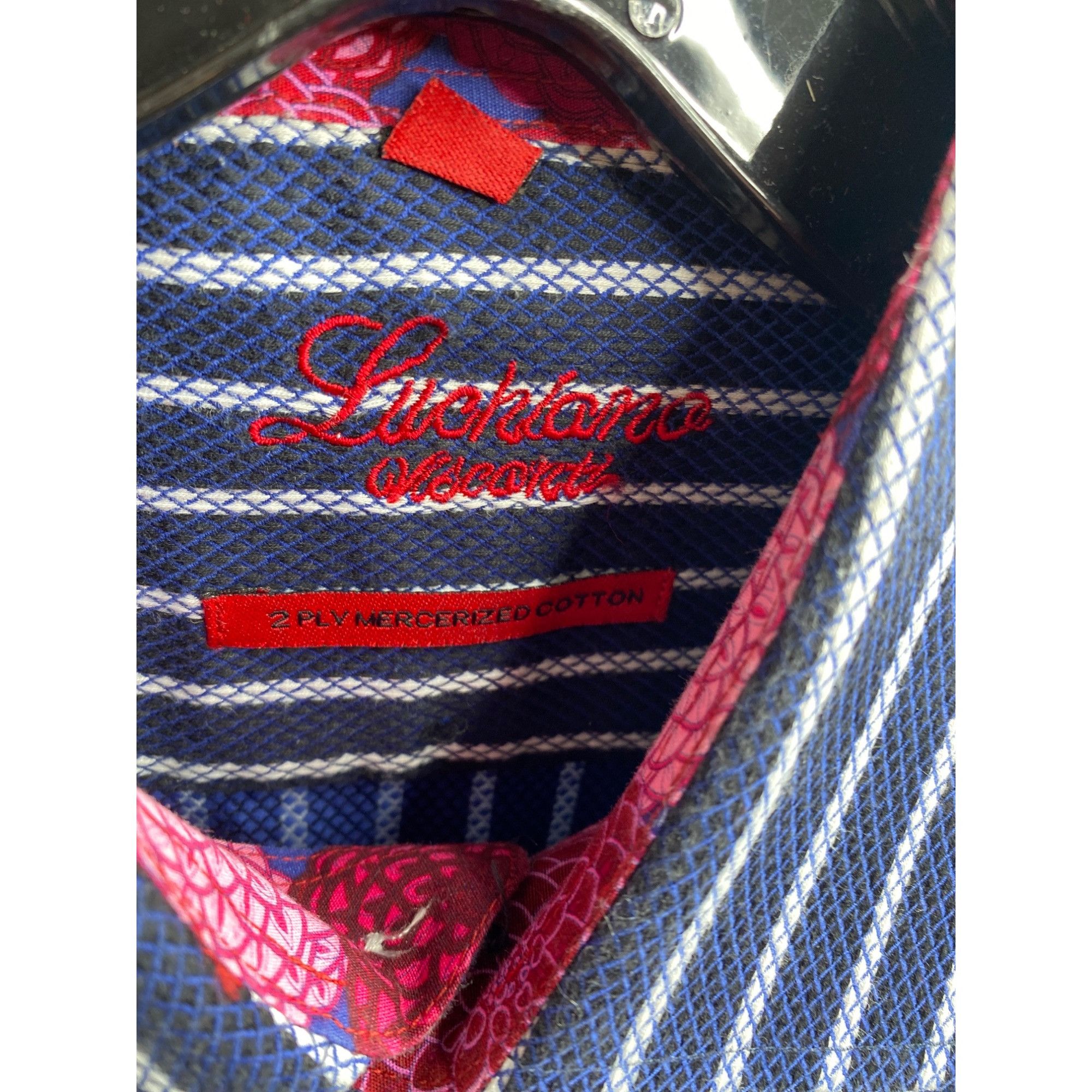 Luchiano Visconti LUCHIANO VISCONTI MEN'S 2 PLY COTTON FRENCH CUFF DRESS SHIRT Size US XL / EU 56 / 4 - 4 Thumbnail