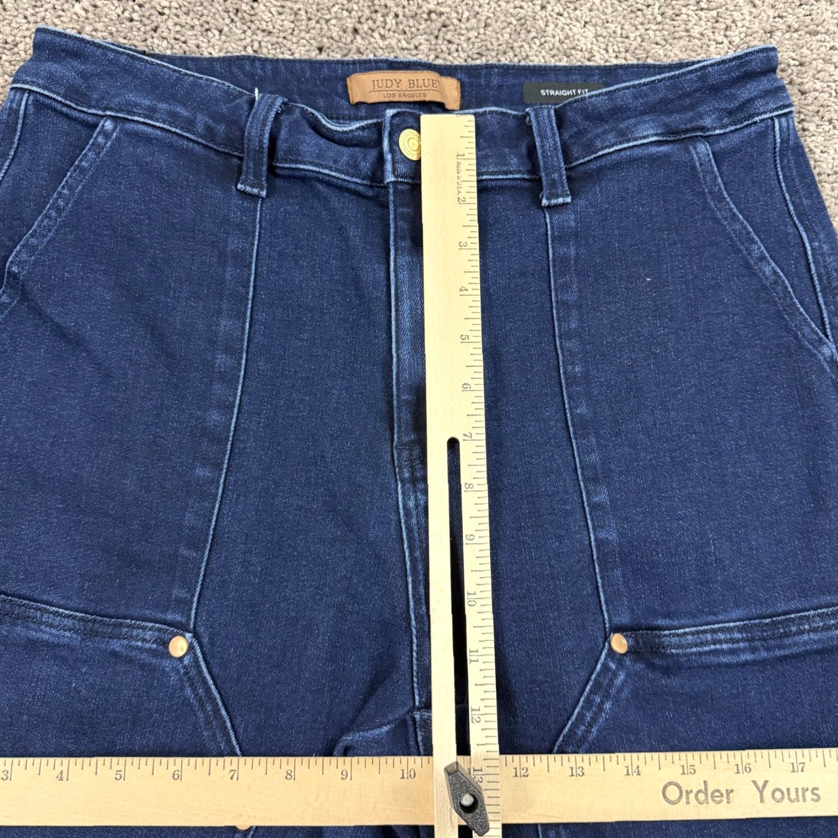 Vintage Judy Blue Jeans Women 32 Straight High Rise Dark Wash 32x29 Denim Size 24" / US 00 / IT 34 - 4 Thumbnail