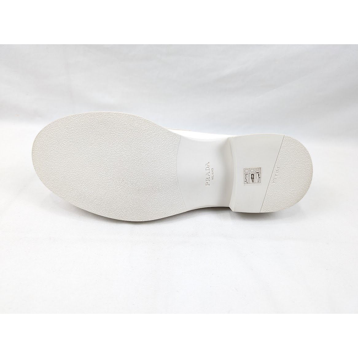Prada o1rshd1 50mm triangle-logo leather loafers in white Size US 11 / EU 44 - 8 Thumbnail