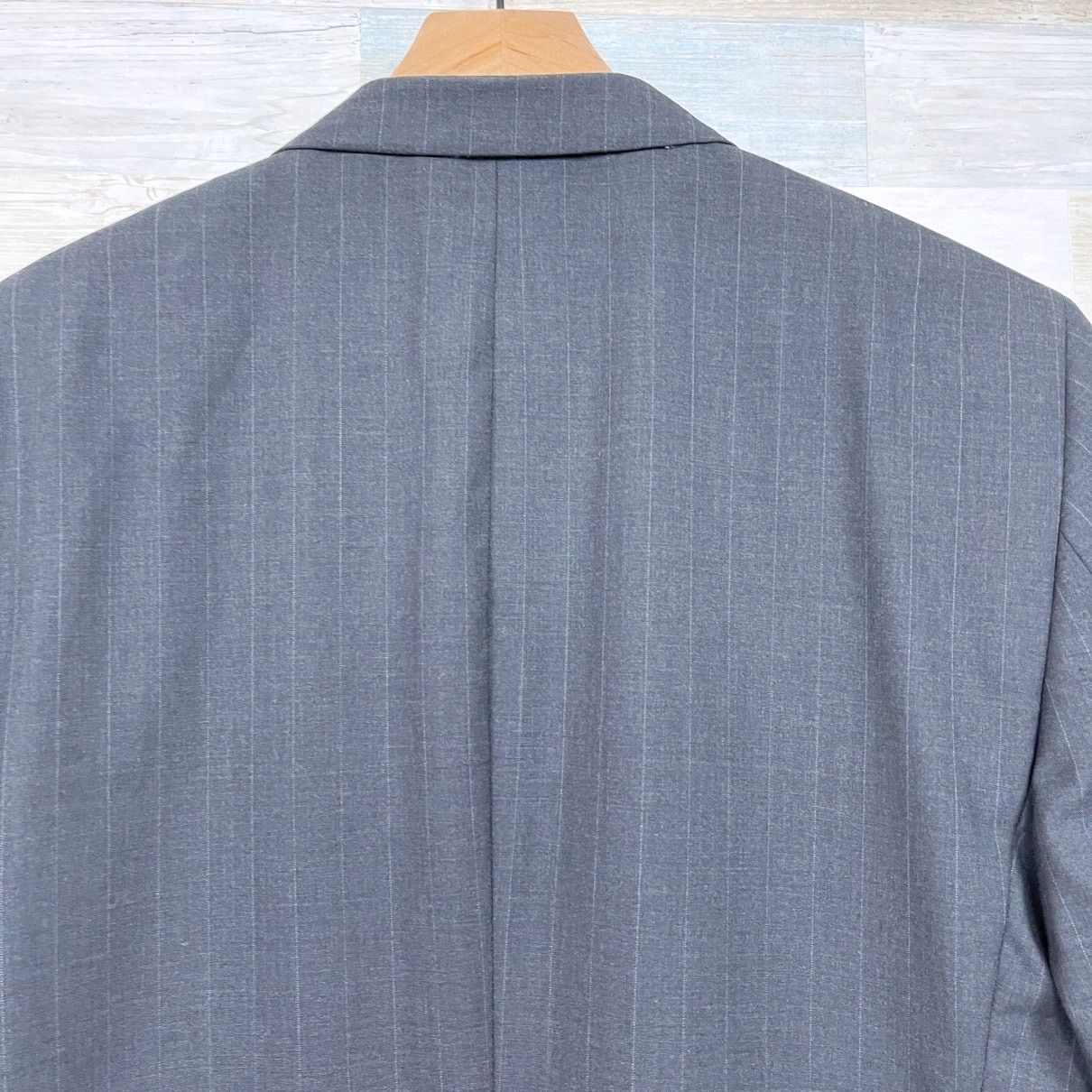 Jos. A. Bank Jos A Bank Wool Pinstripe Suit Charcoal Gray Mens 42L Jacket Size 42L - 7 Thumbnail
