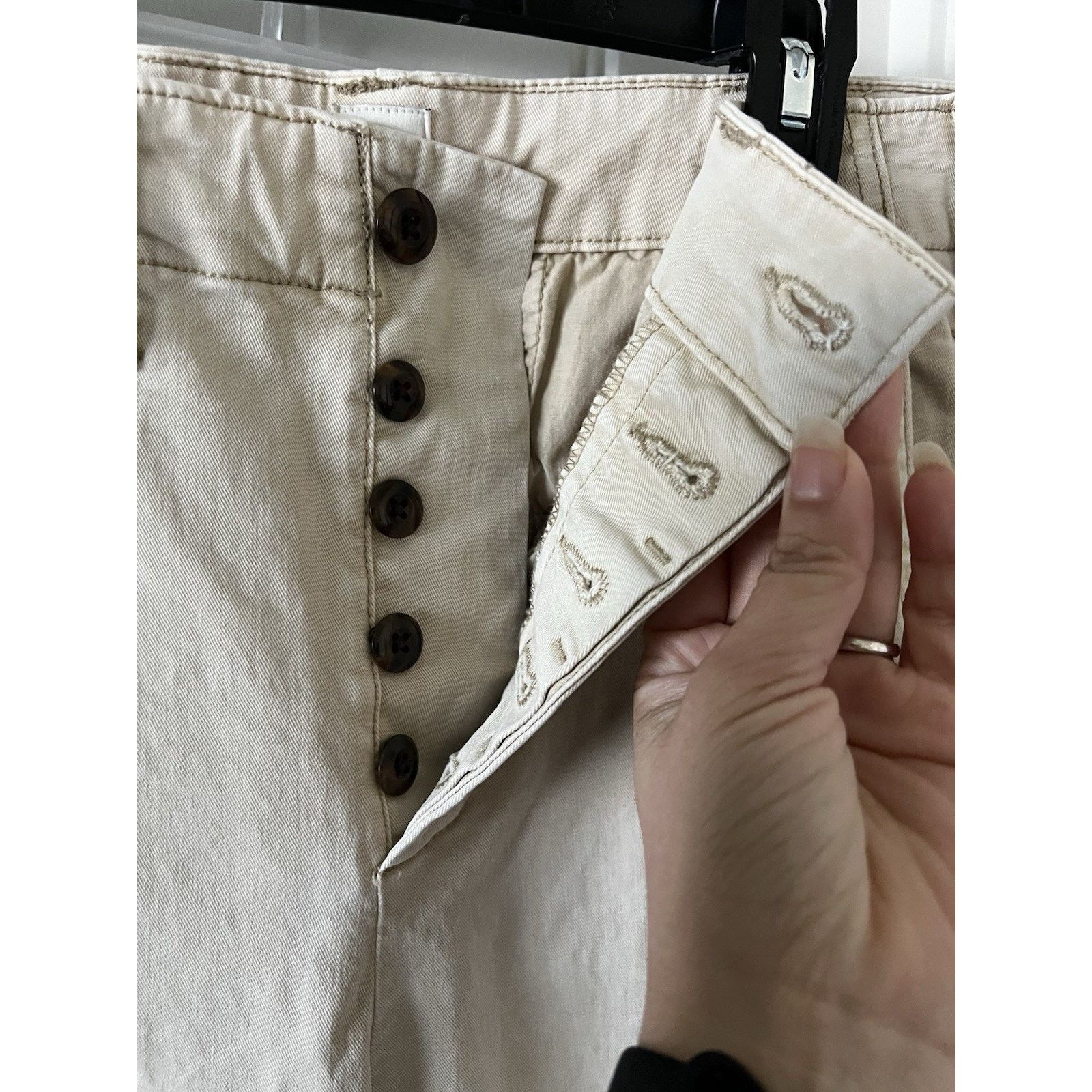 Gap High Rise Khaki Pants Button Closure Slacks Chinos 4 Pockets Size 27" / US 4 / IT 40 - 5 Thumbnail