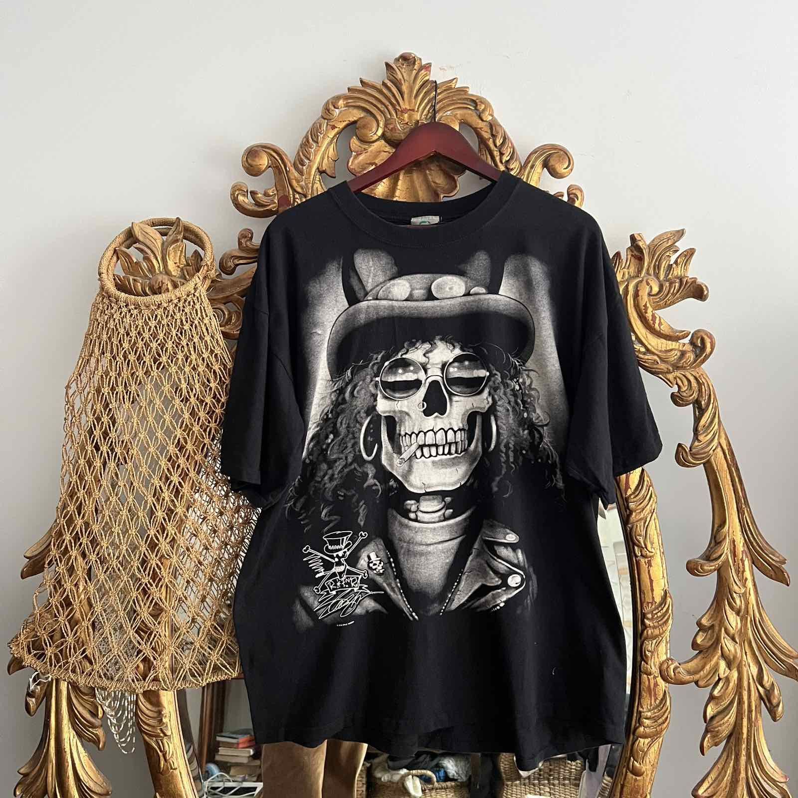 Vintage 00s Guns N Roses Slash liquid blue t-shirt 2Xl