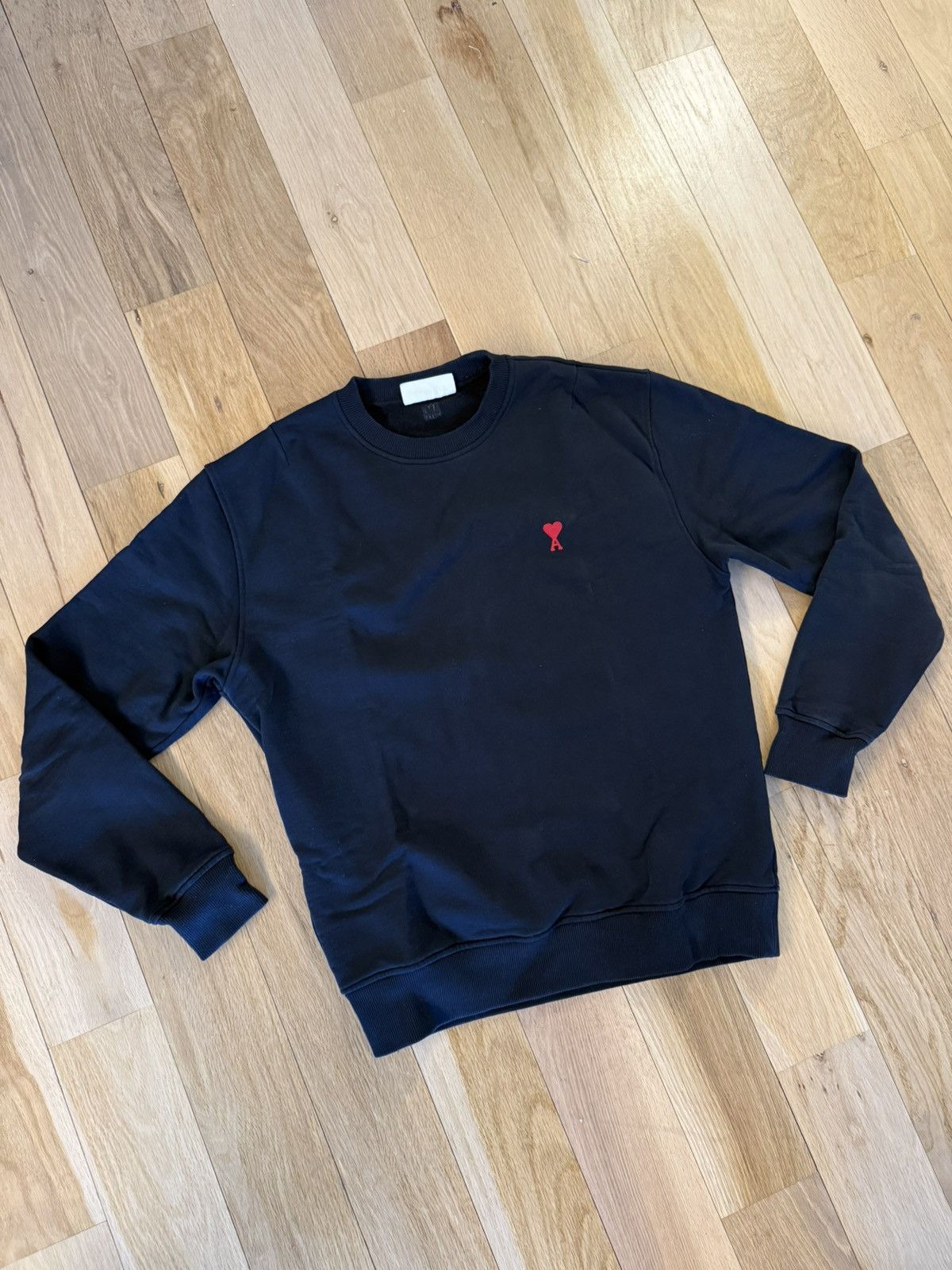 AMI Ami Paris Coeur Logo-Embroidered Sweatshirt Size US M / EU 48-50 / 2 - 1 Thumbnail