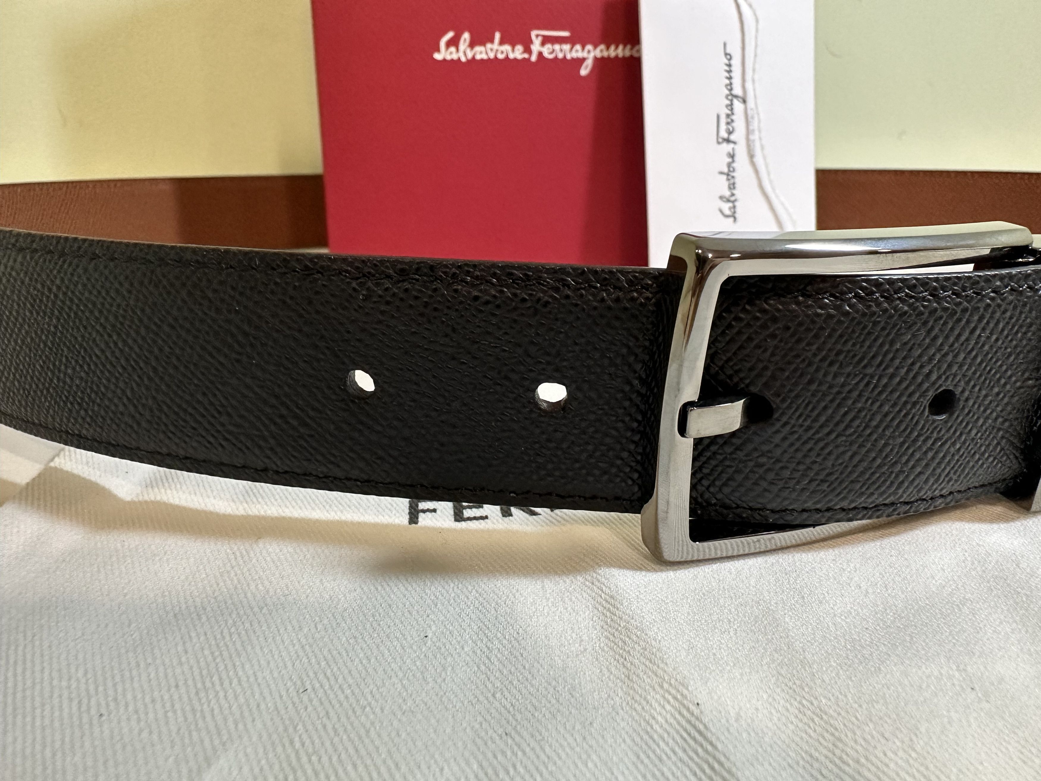 Salvatore Ferragamo Reversible Radica/Nero Leather Salvatore Ferragamo Belt Size 32 - 10 Thumbnail